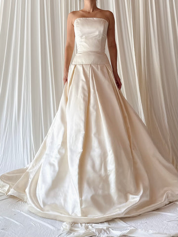1990s Lazaro Dropped Waist Gown - S/M