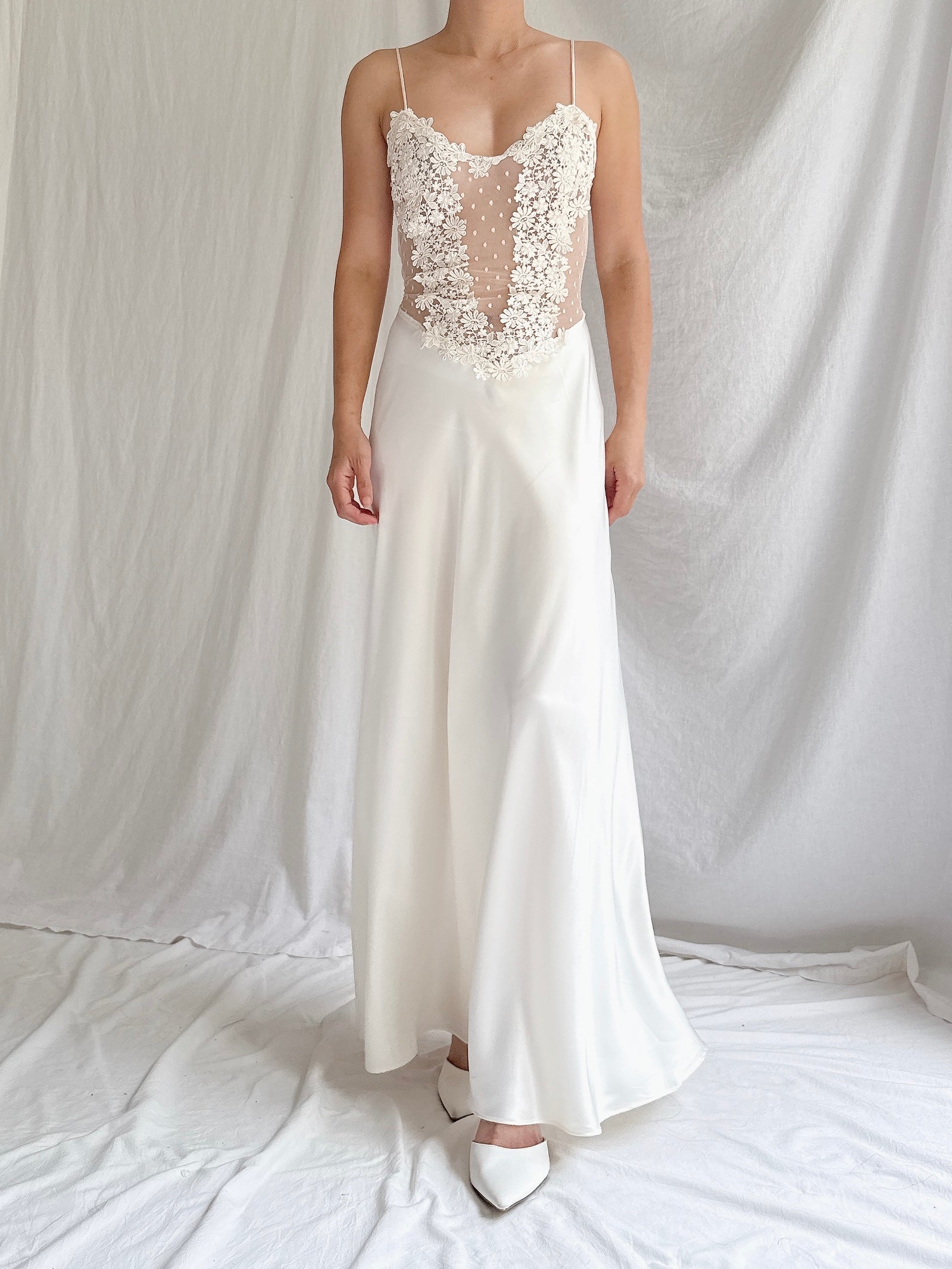 Vintage Satin Slip Dress - M
