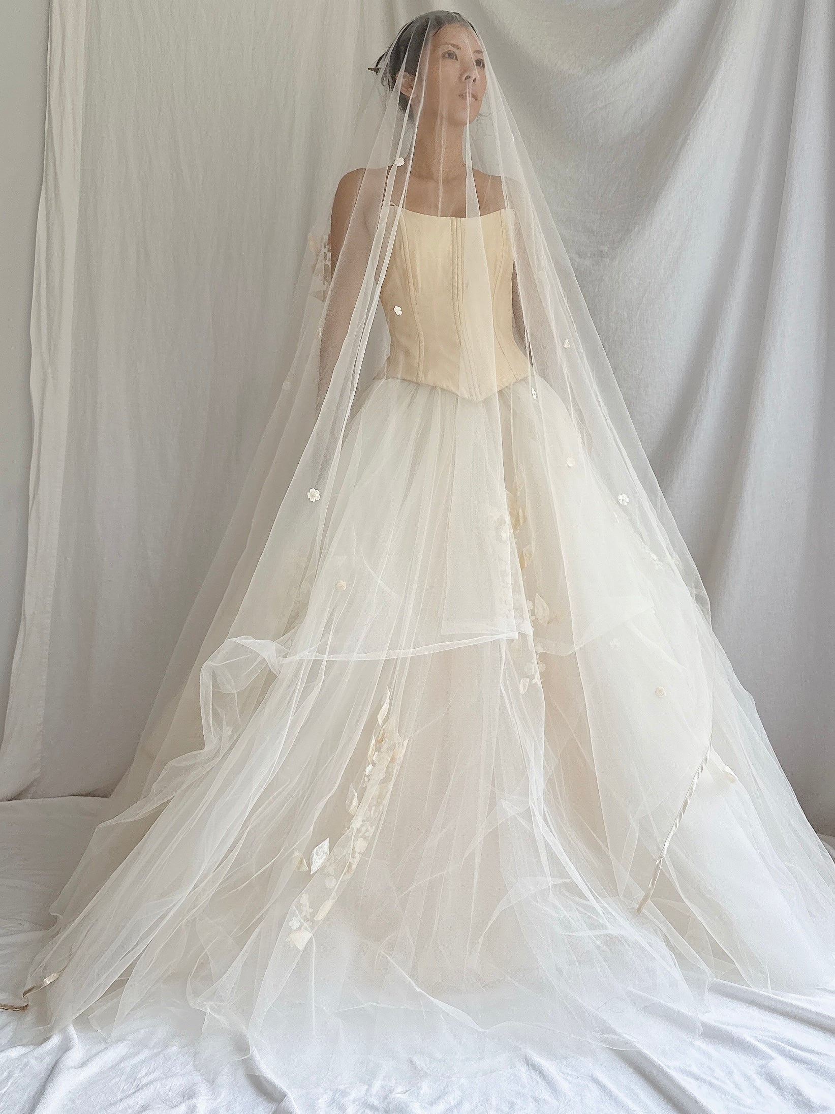 RESERVED - 1990s Bovina Italian Silk 3-Piece Wedding Gown Set - M/IT 44
