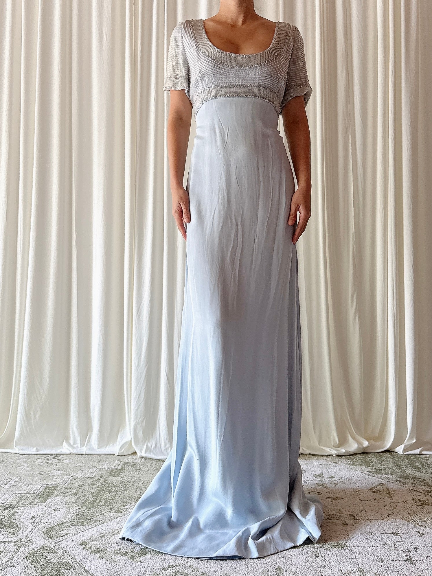 Vintage Belleville Sassoon Blue Gown - UK 16