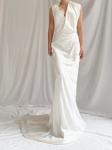 Vintage David Felden UK Satin Gown - M