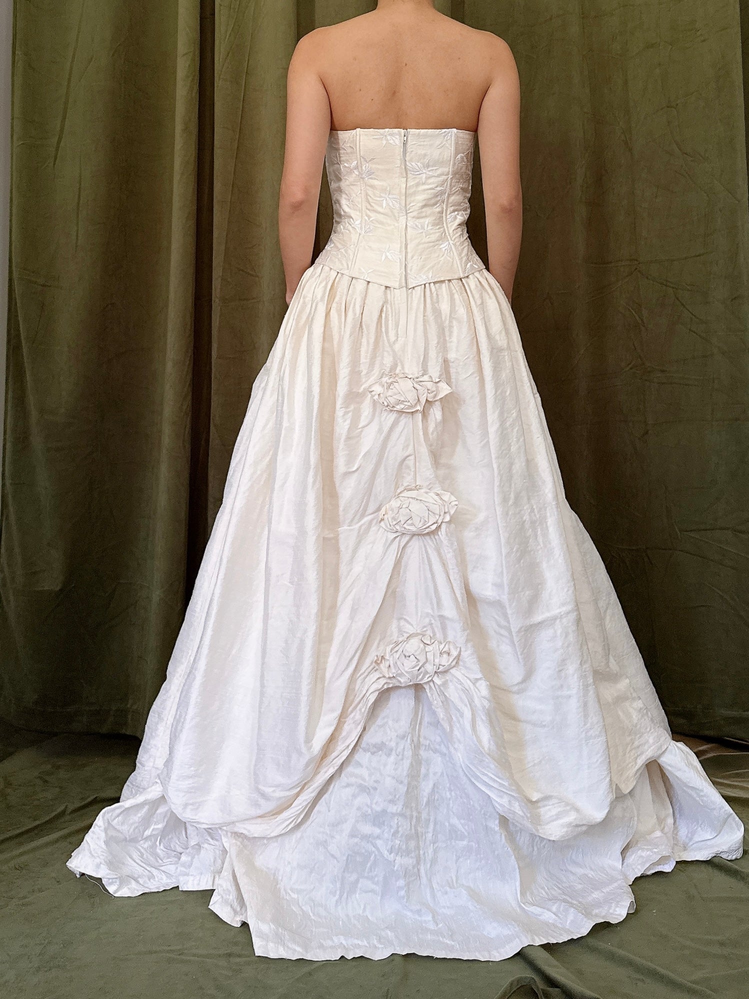Vintage Jessica McClintock Raw Silk Gown - S