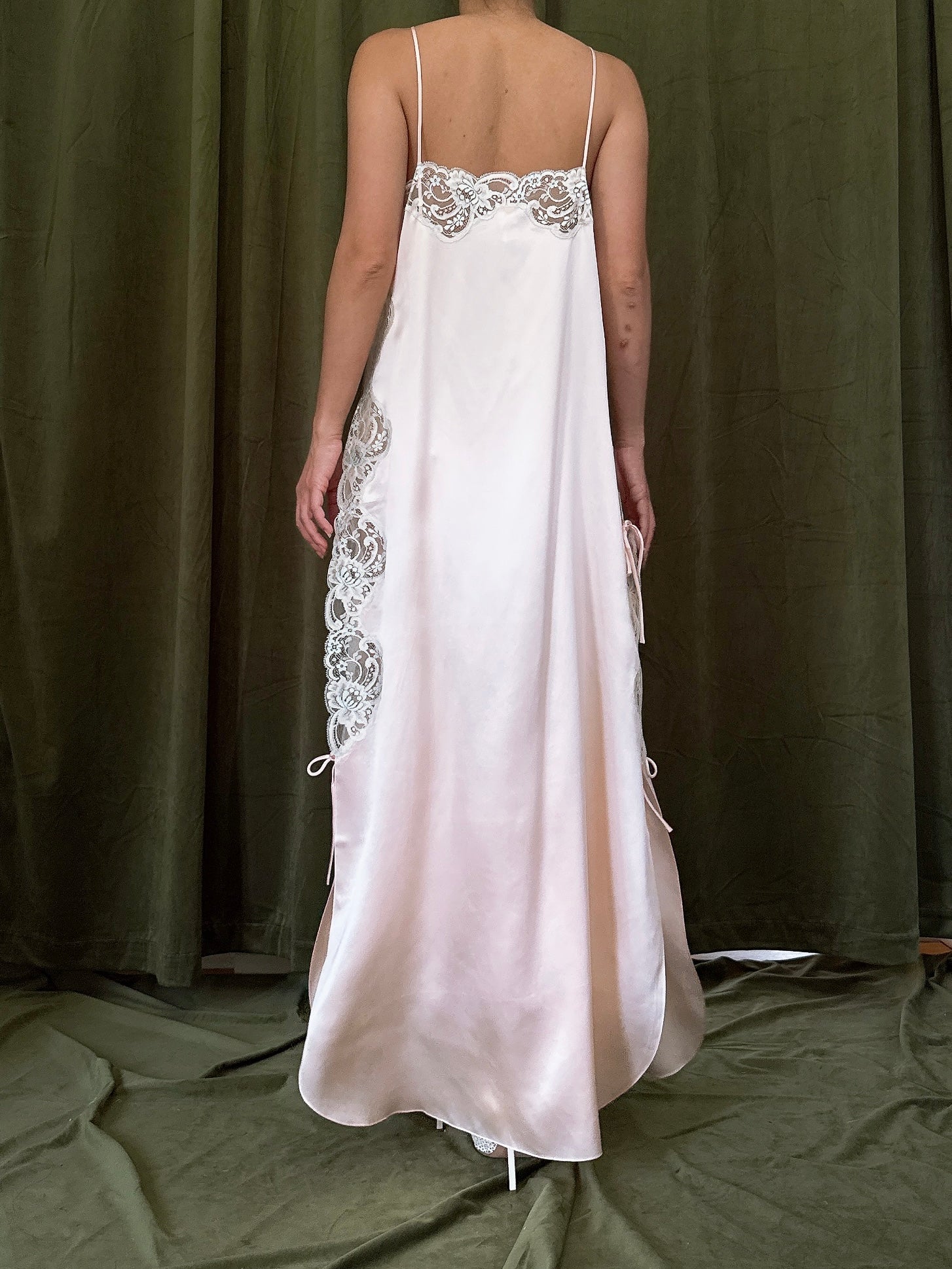 Vintage Silk Pink Slip - Size M