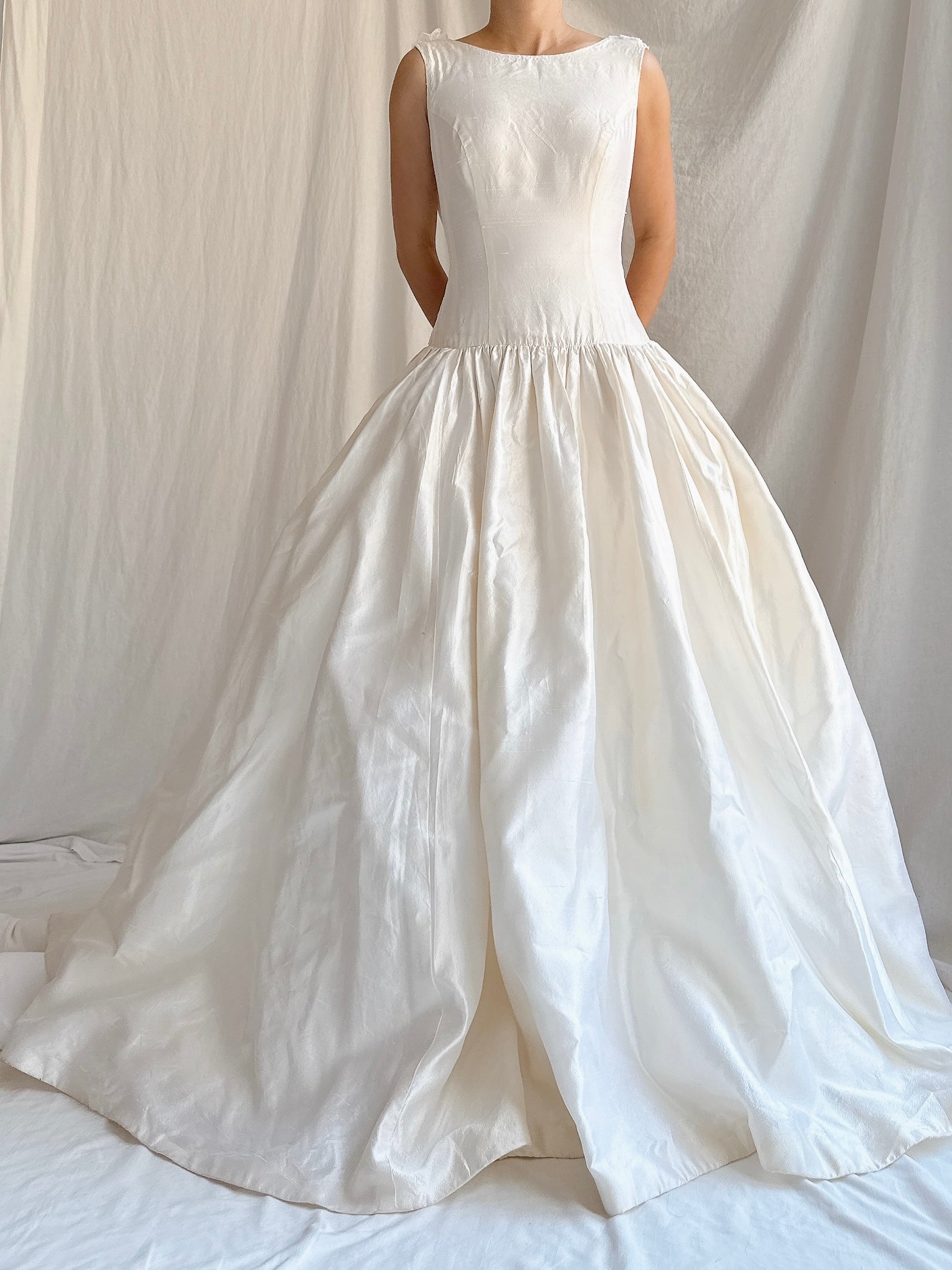 Vintage Silk Boatneck Gown - S/M