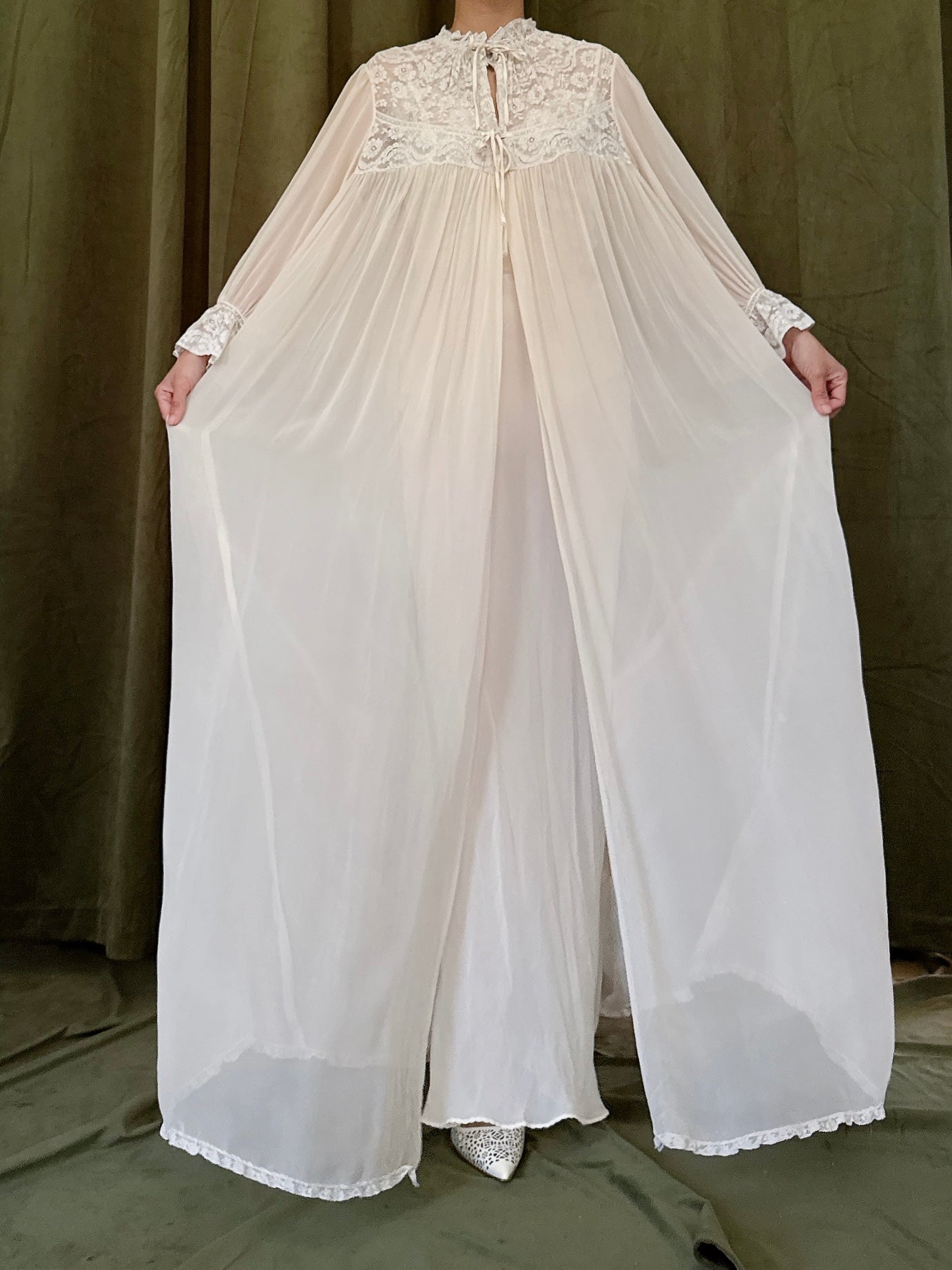 Vintage Silk Chiffon Duster - S