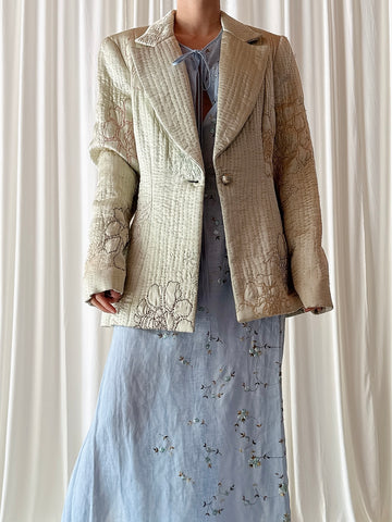 Vintage Futura Seafoam Silk Jacket - Size 44