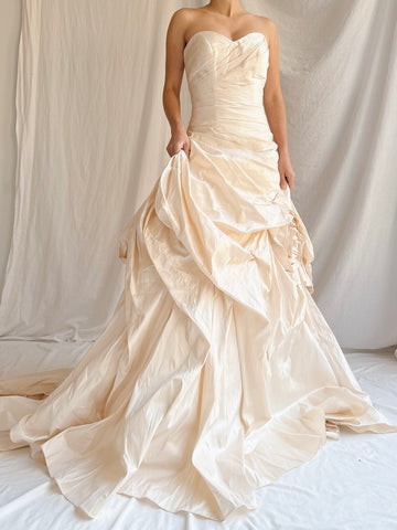 RESERVED for Callie Vintage Martina Liana Silk Draped Gown - S-M