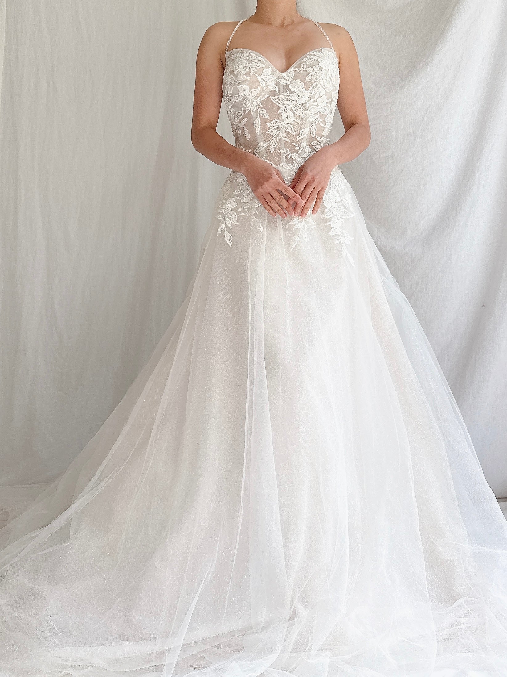 Beaded Tulle Bustier Gown - S/M