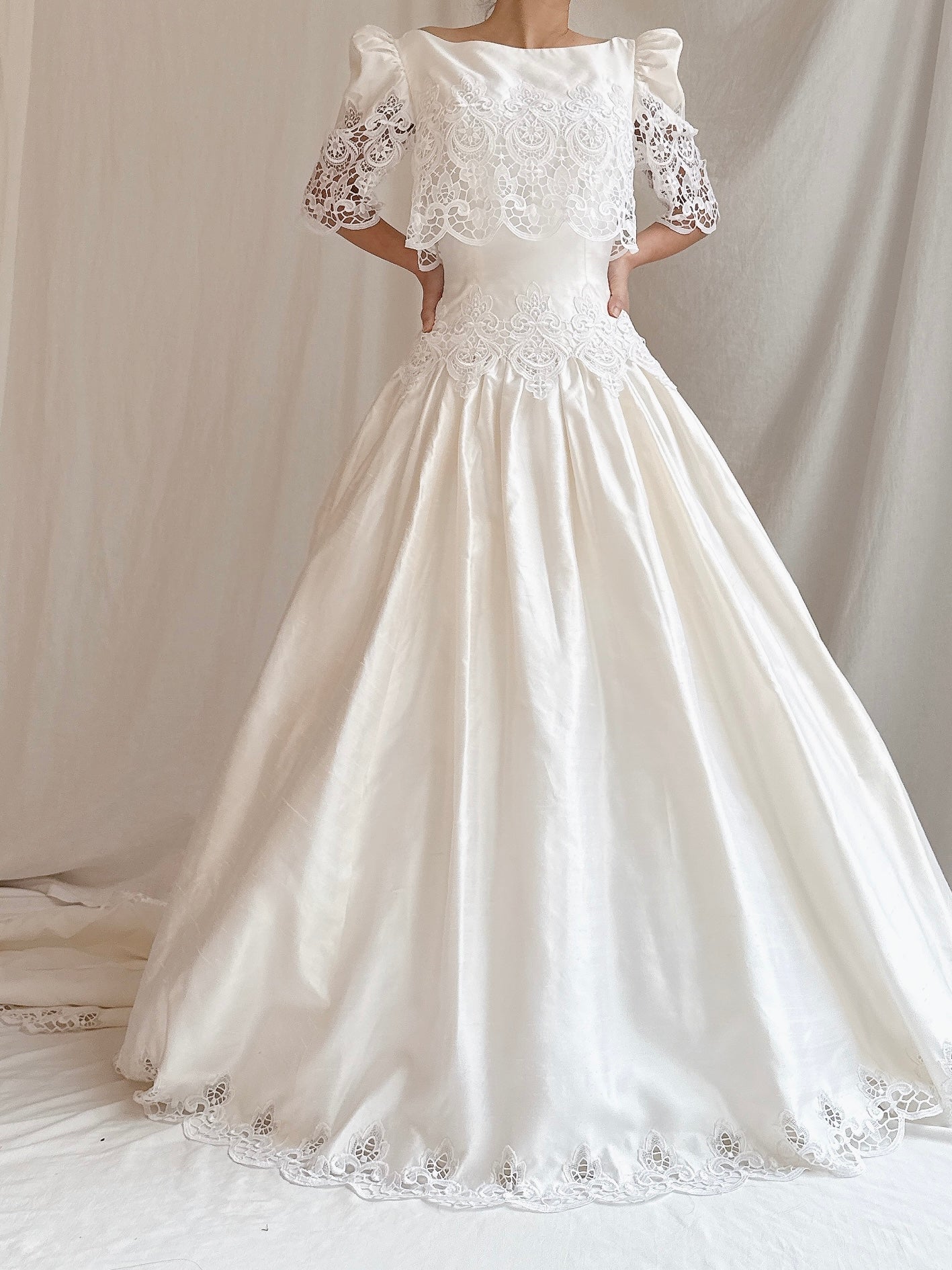 Vintage Silk Gaipure Lace Dress - S/6