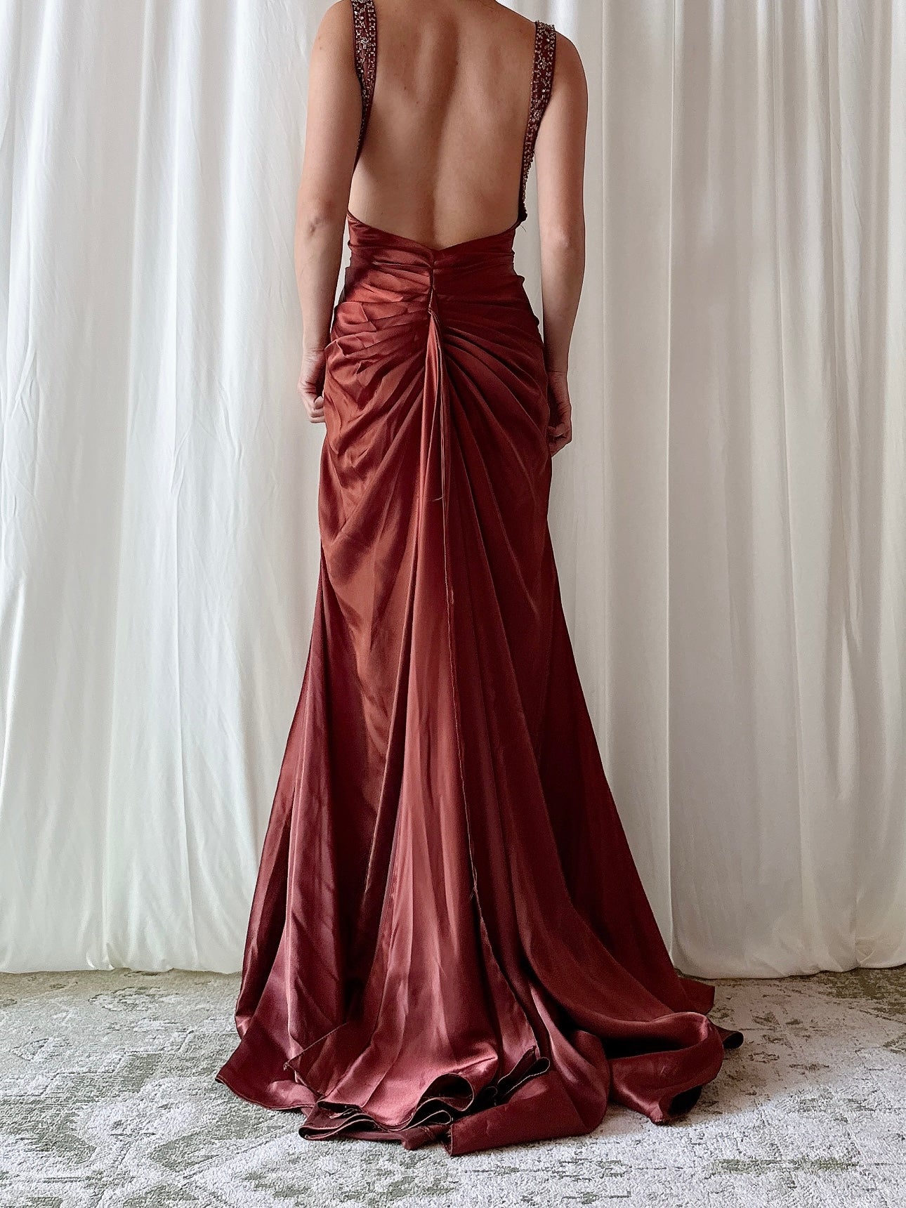 Vintage Azzaro Paris Copper Dress - Size 8