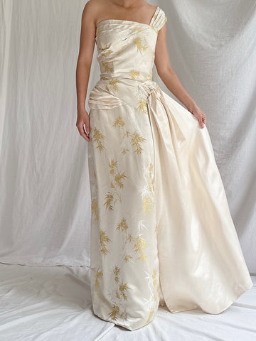 1960s Silk Brocade Gown - S
