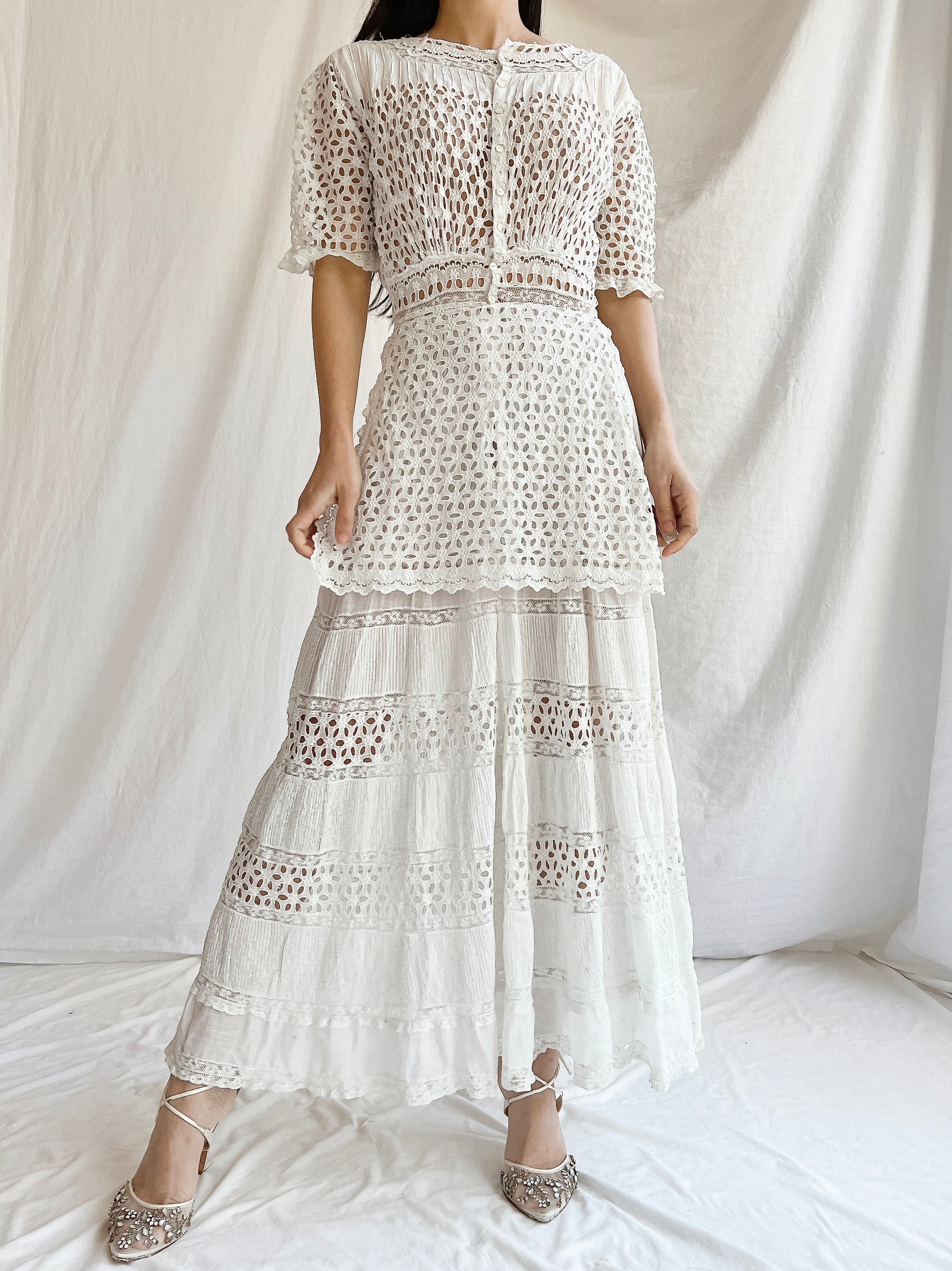 Edwardian Eyelet Lawn Dress - XS