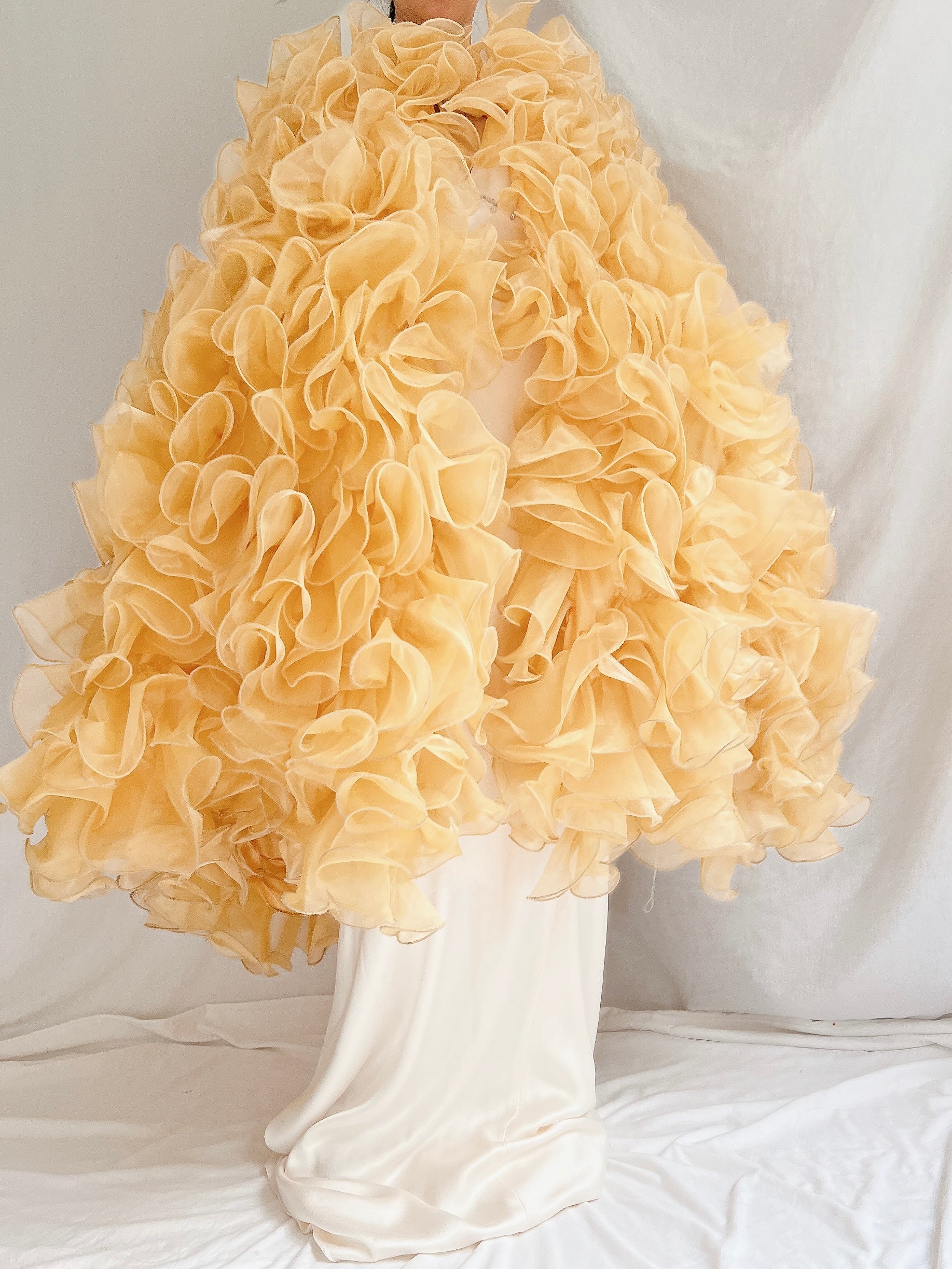 Yellow Ruffle Cape - OSFM
