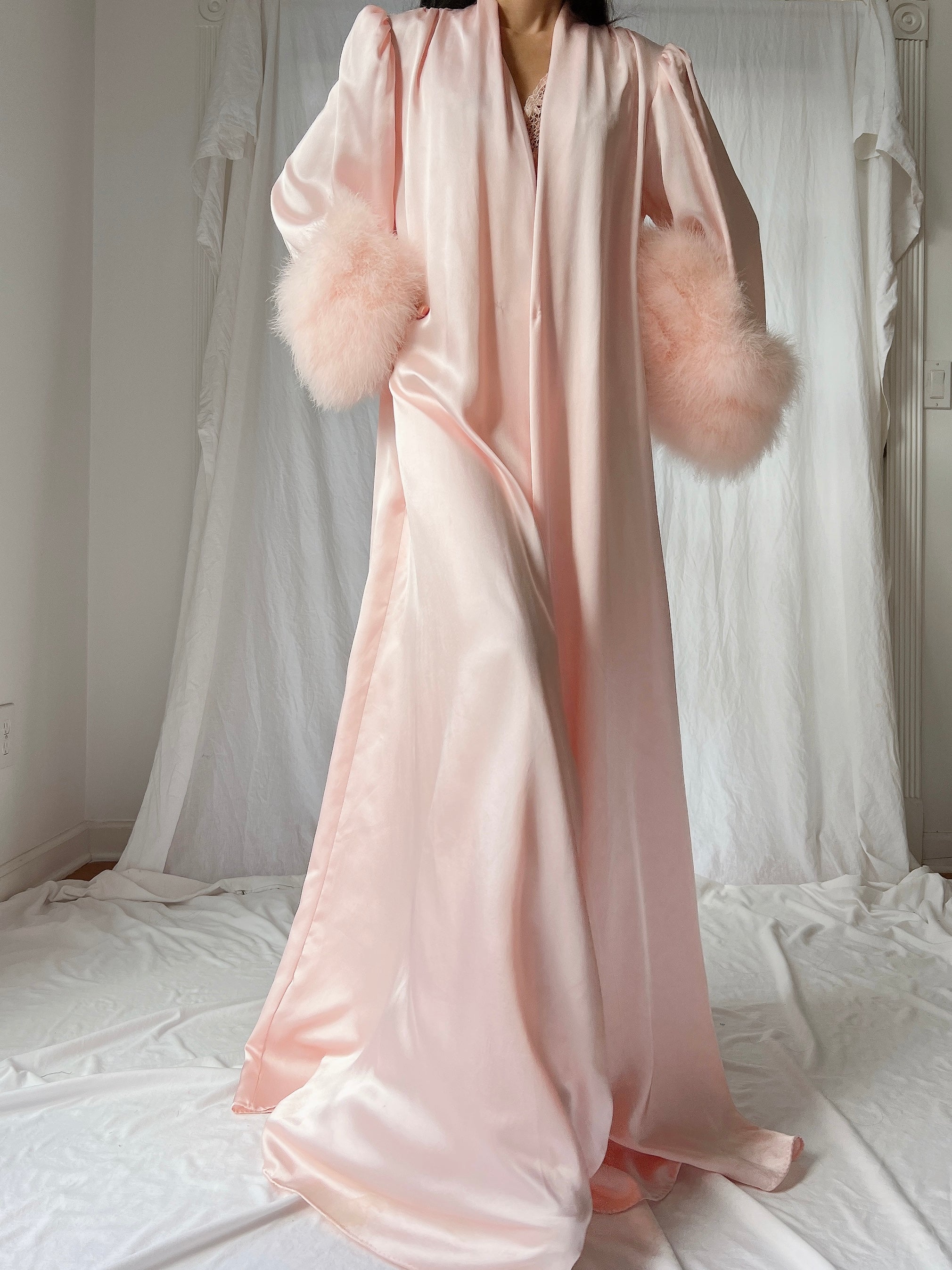 1960s Lucie Ann Feather Robe - OSFM