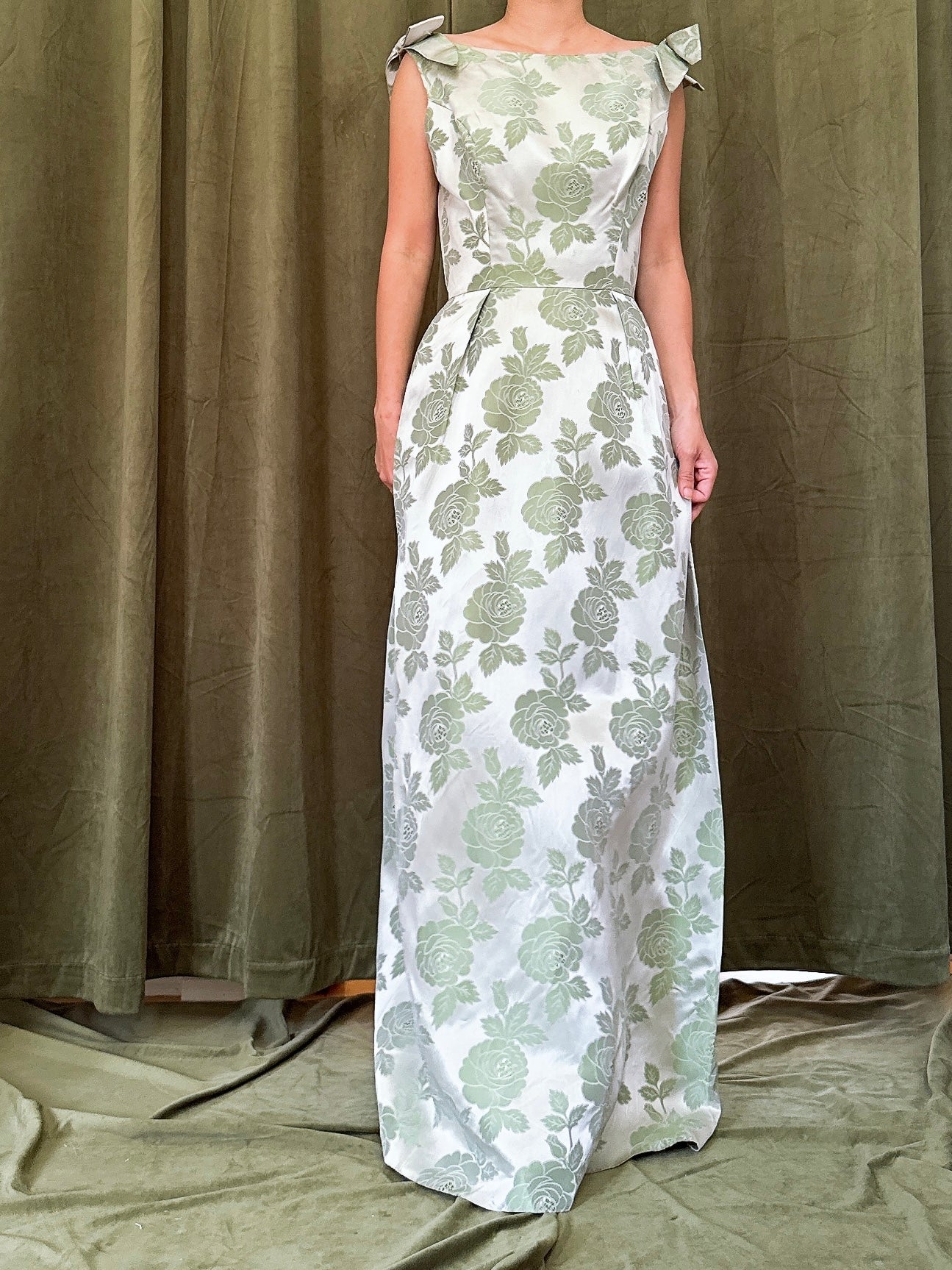 1960s Satin Brocade Dress - XS