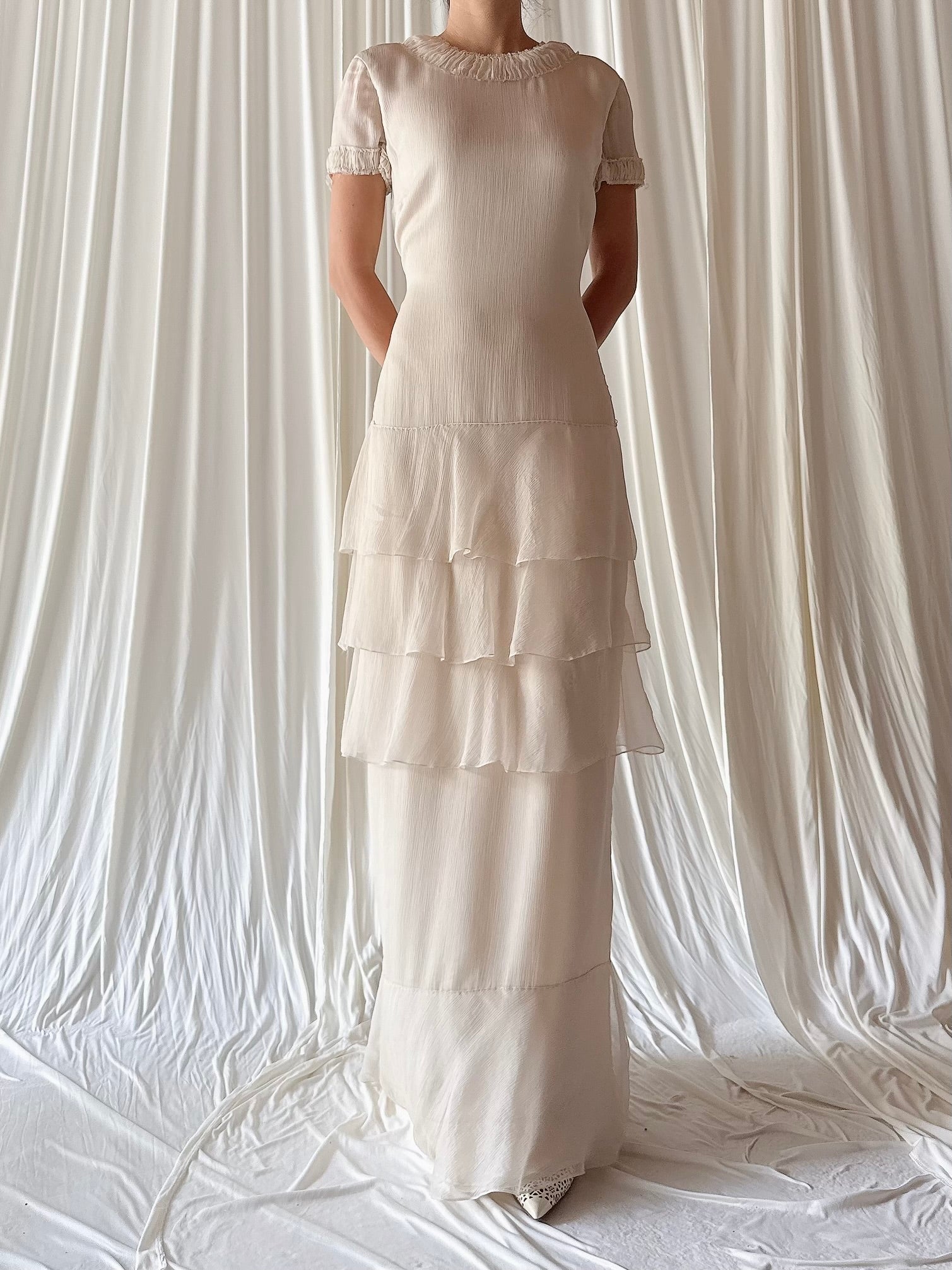 J Mendel Oyster Silk Dress - Size 4/6