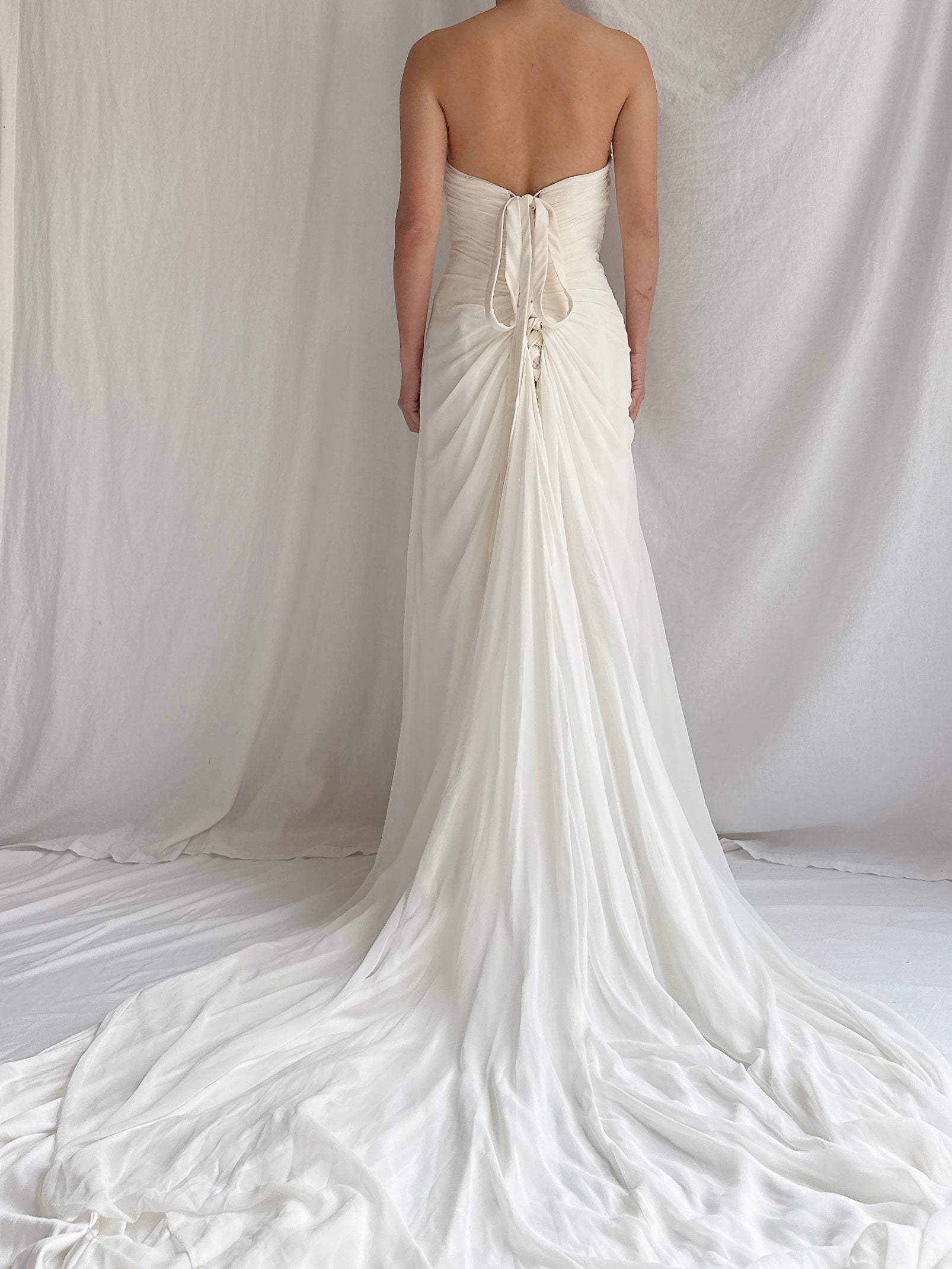 1990s Maggie Sotero Couture Chiffon Gown - XS-S
