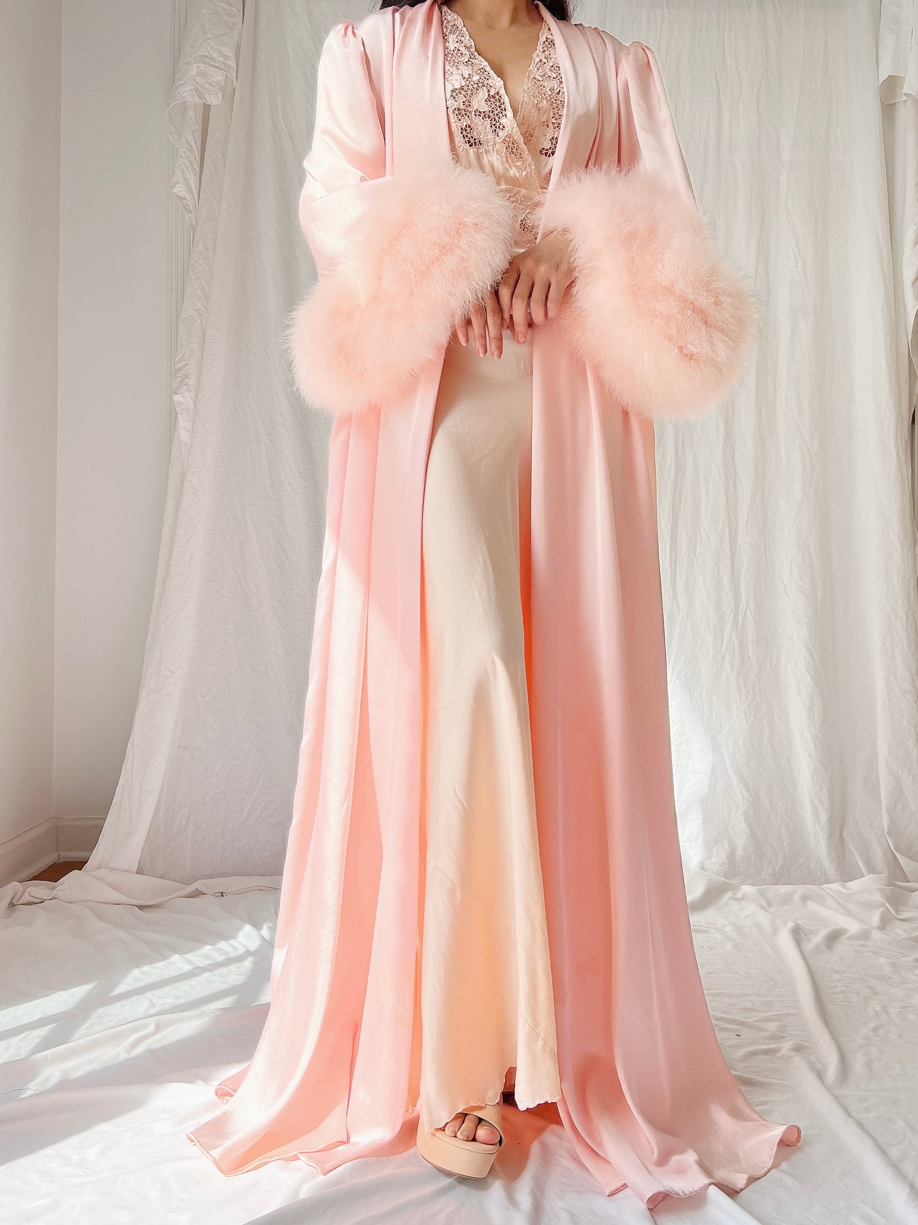 1960s Lucie Ann Feather Robe - OSFM