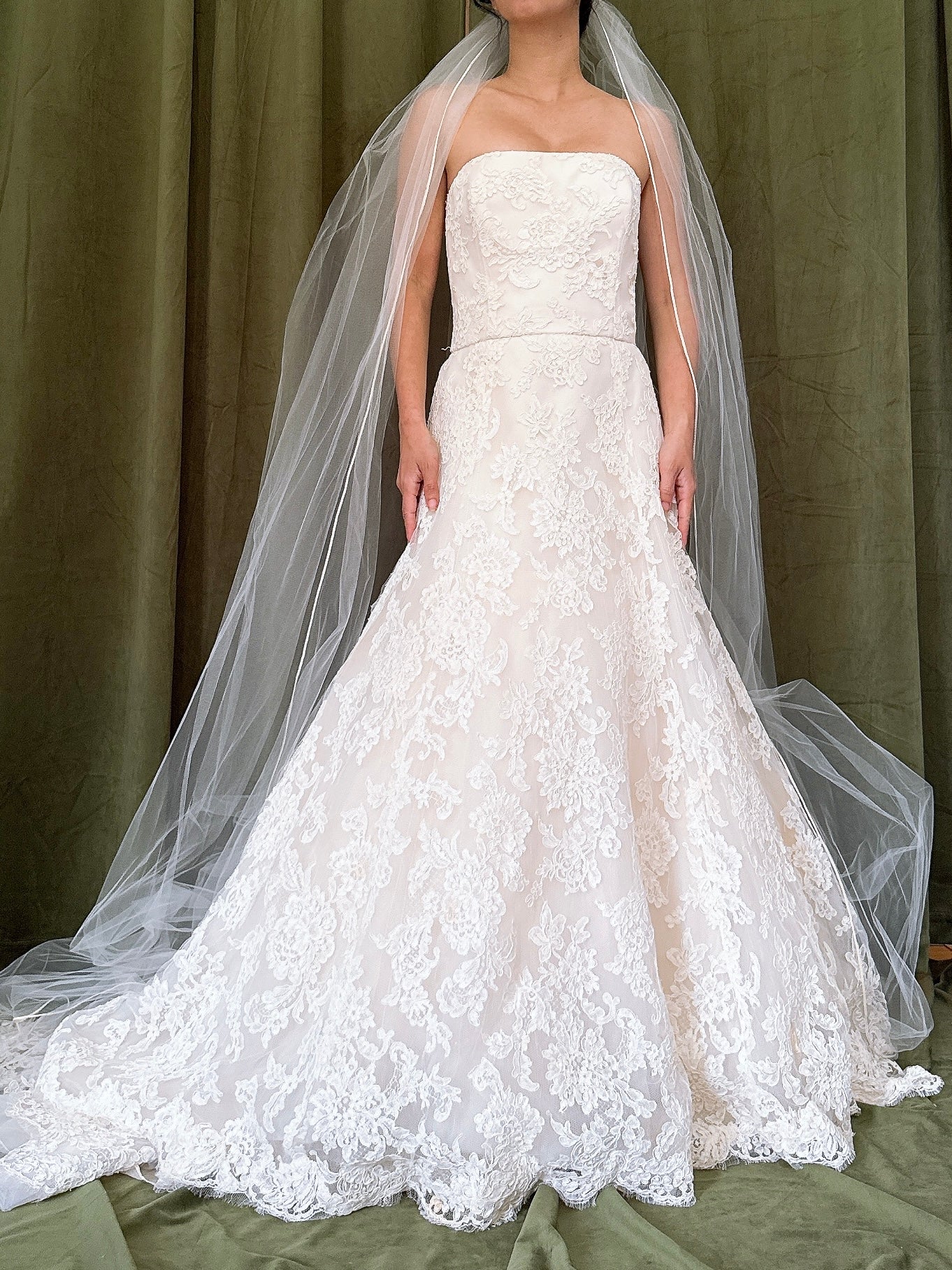 Vintage Amsale Tulle Embroidered Dress - XS