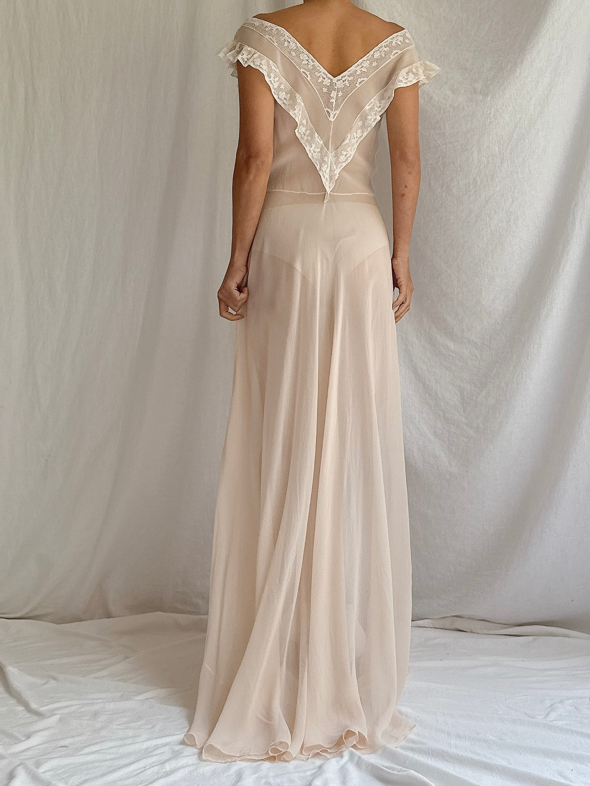 Vintage Shell Pink Slip Dress - XS