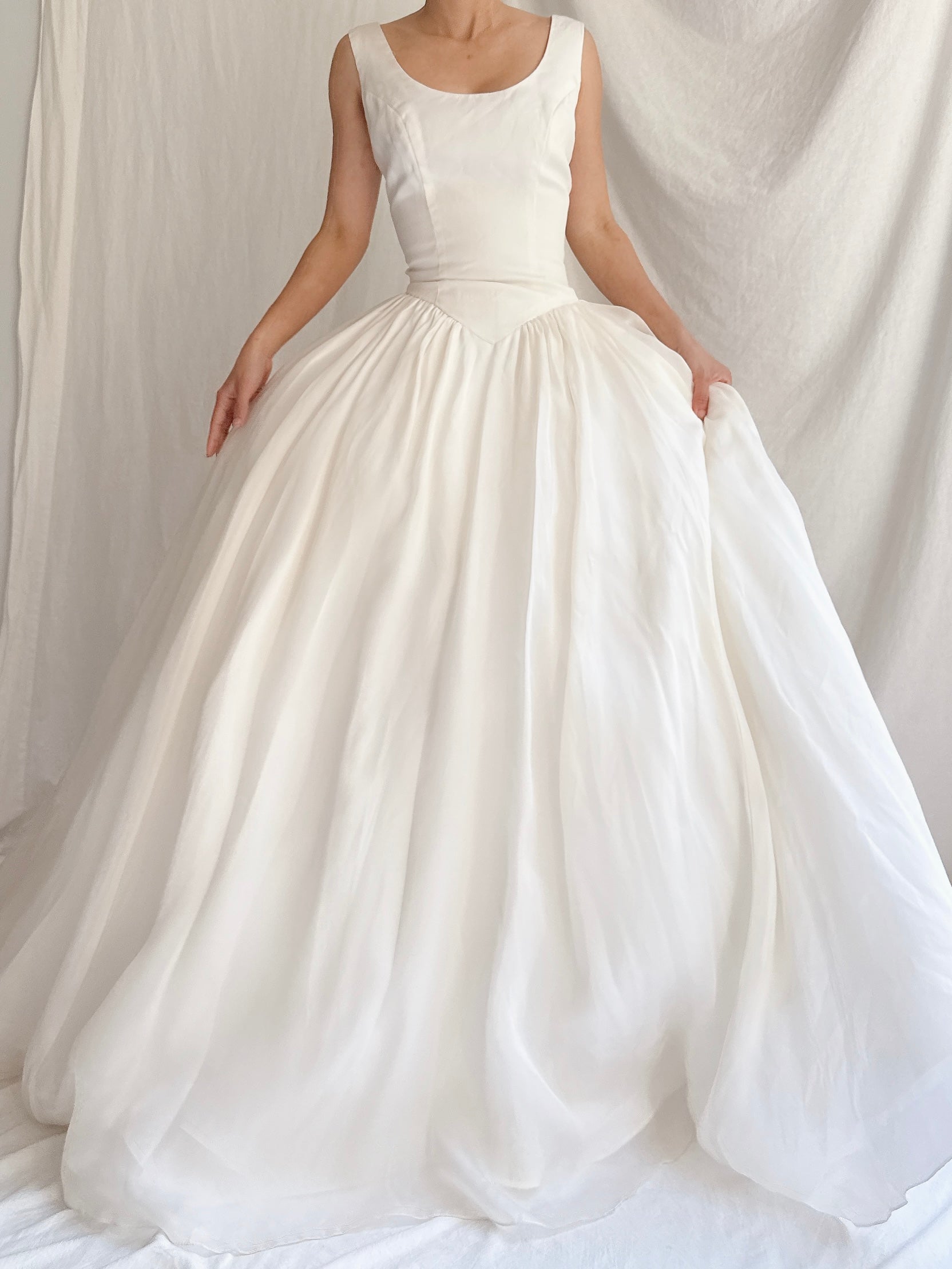 Vintage Silk Organza Gown - S