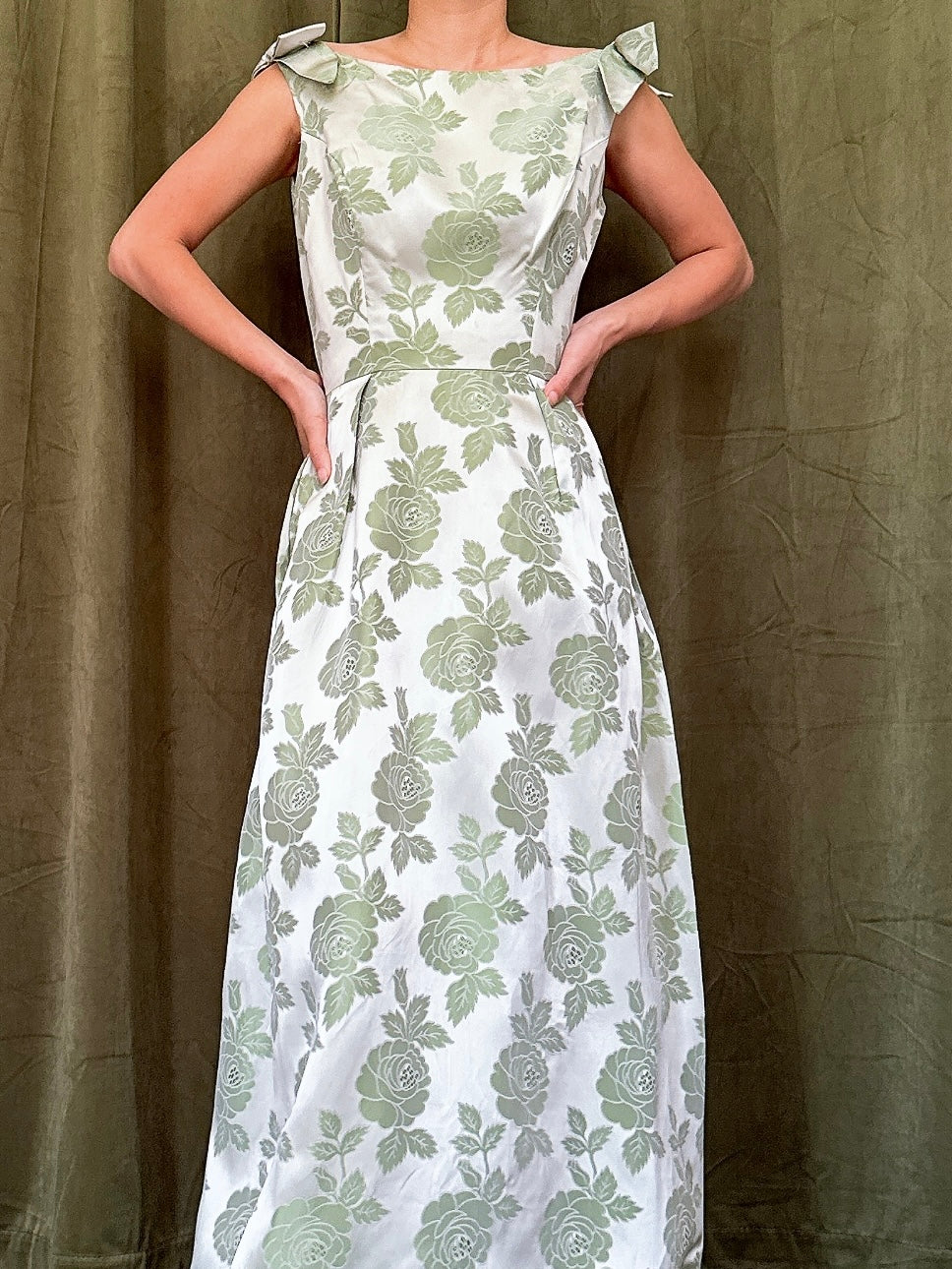 1960s Satin Brocade Dress - XS