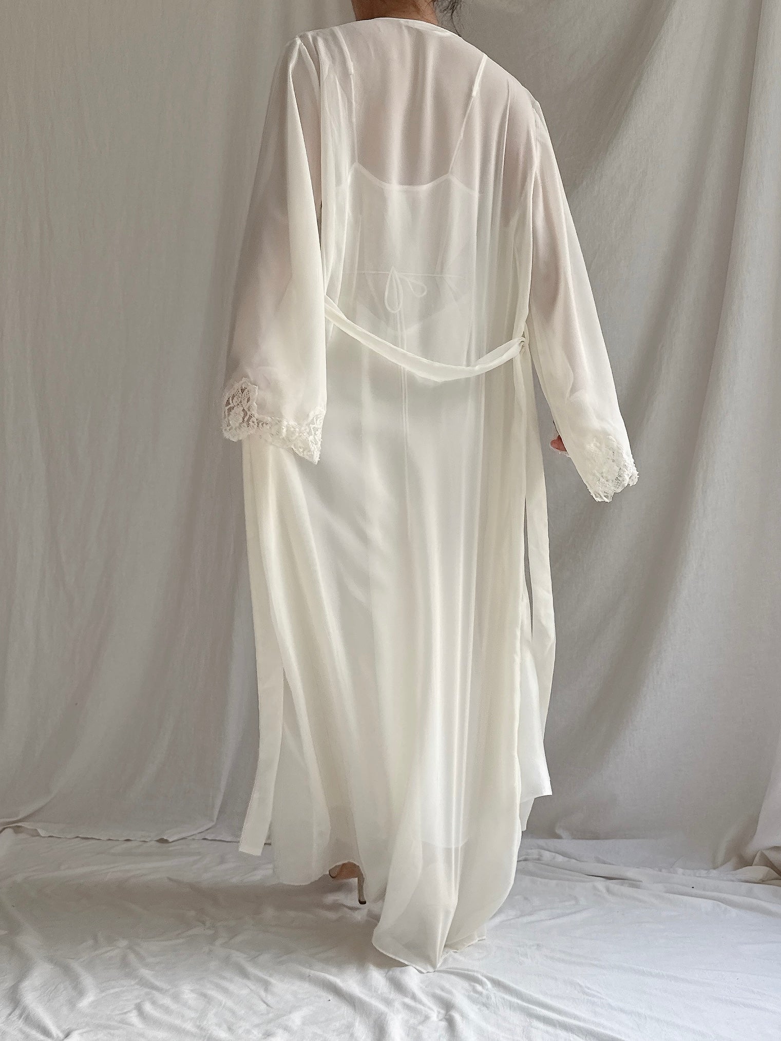 Vintage Satin/Chiffon 2-Piece Set - S-M