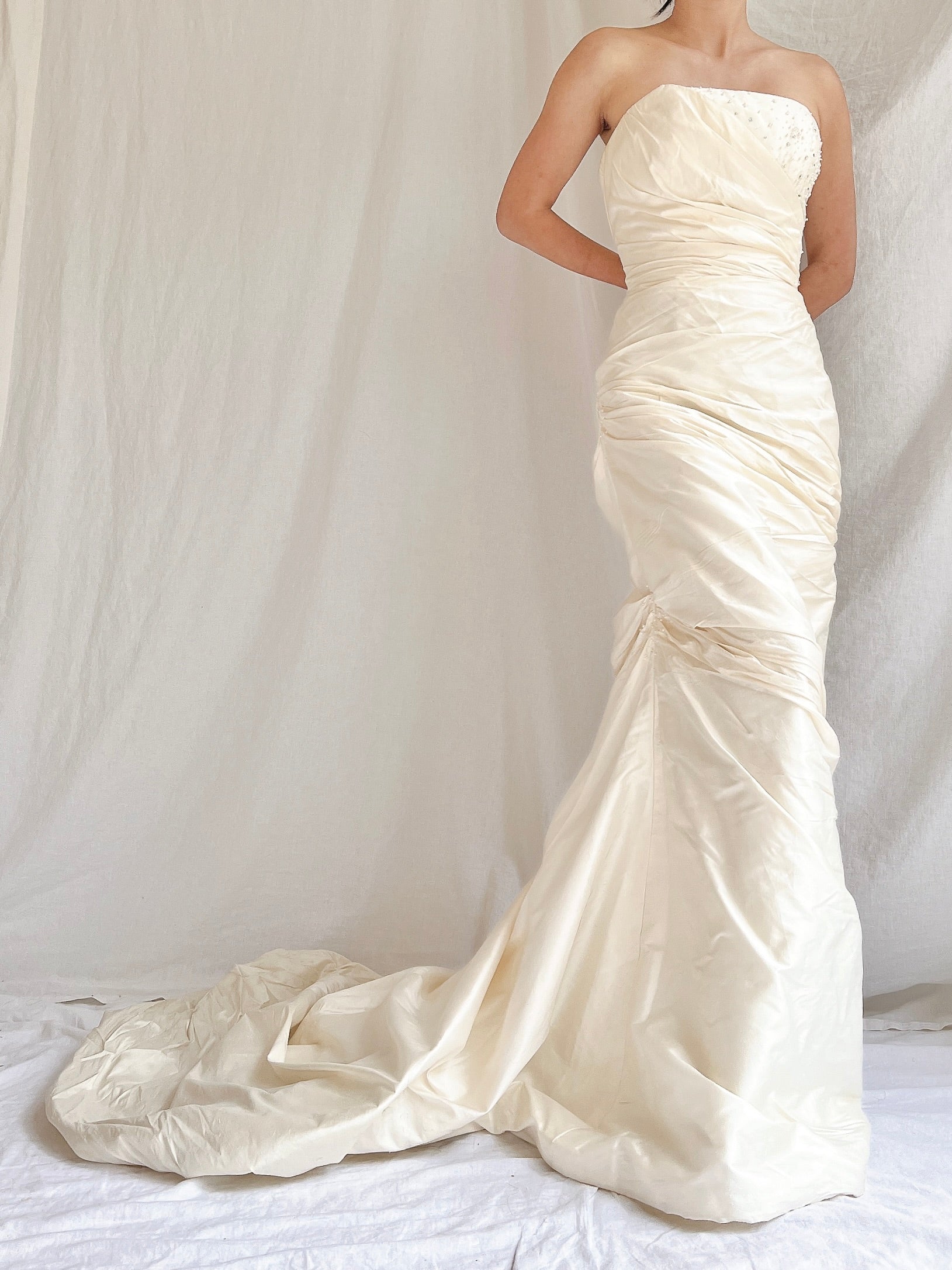 Vintage Silk Draped Gown - S/4