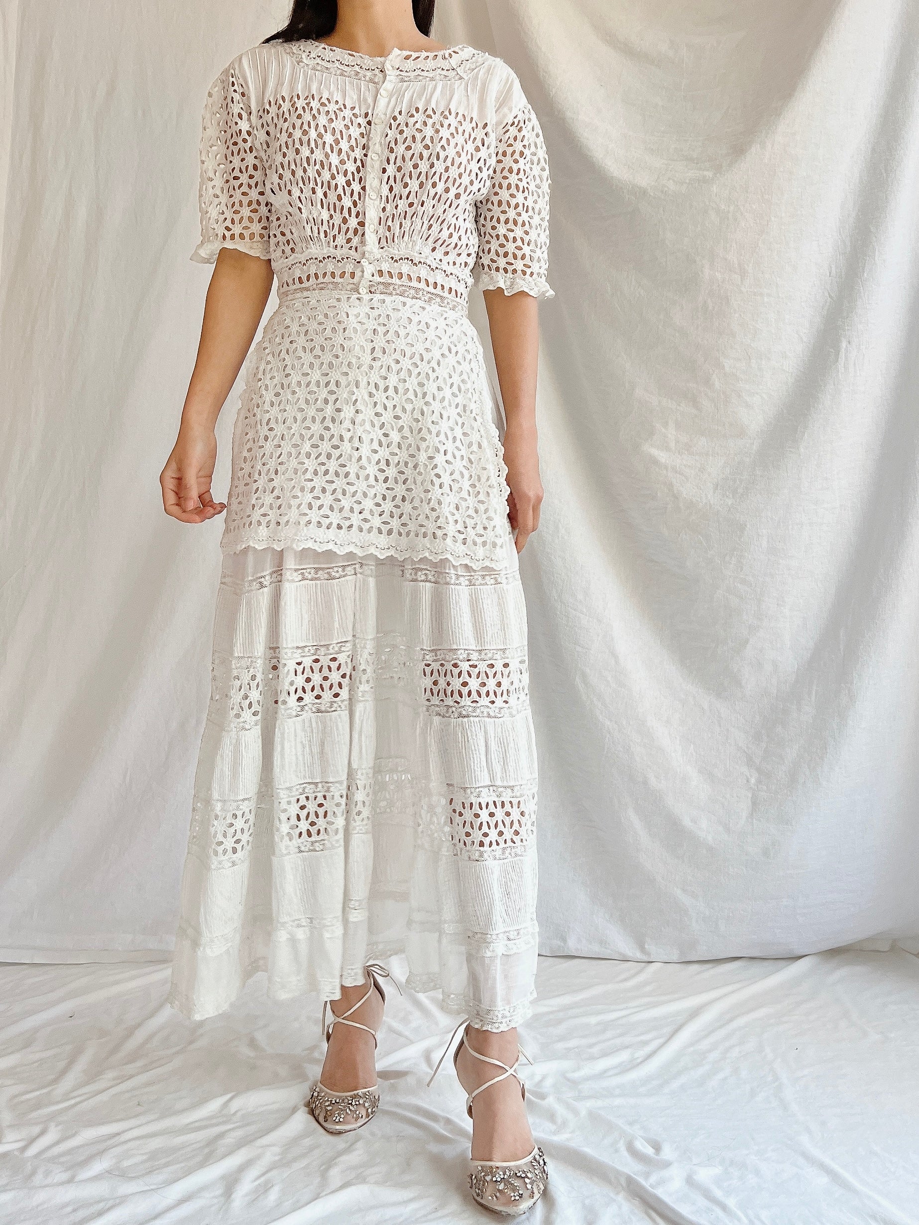 Edwardian Eyelet Lawn Dress - XS