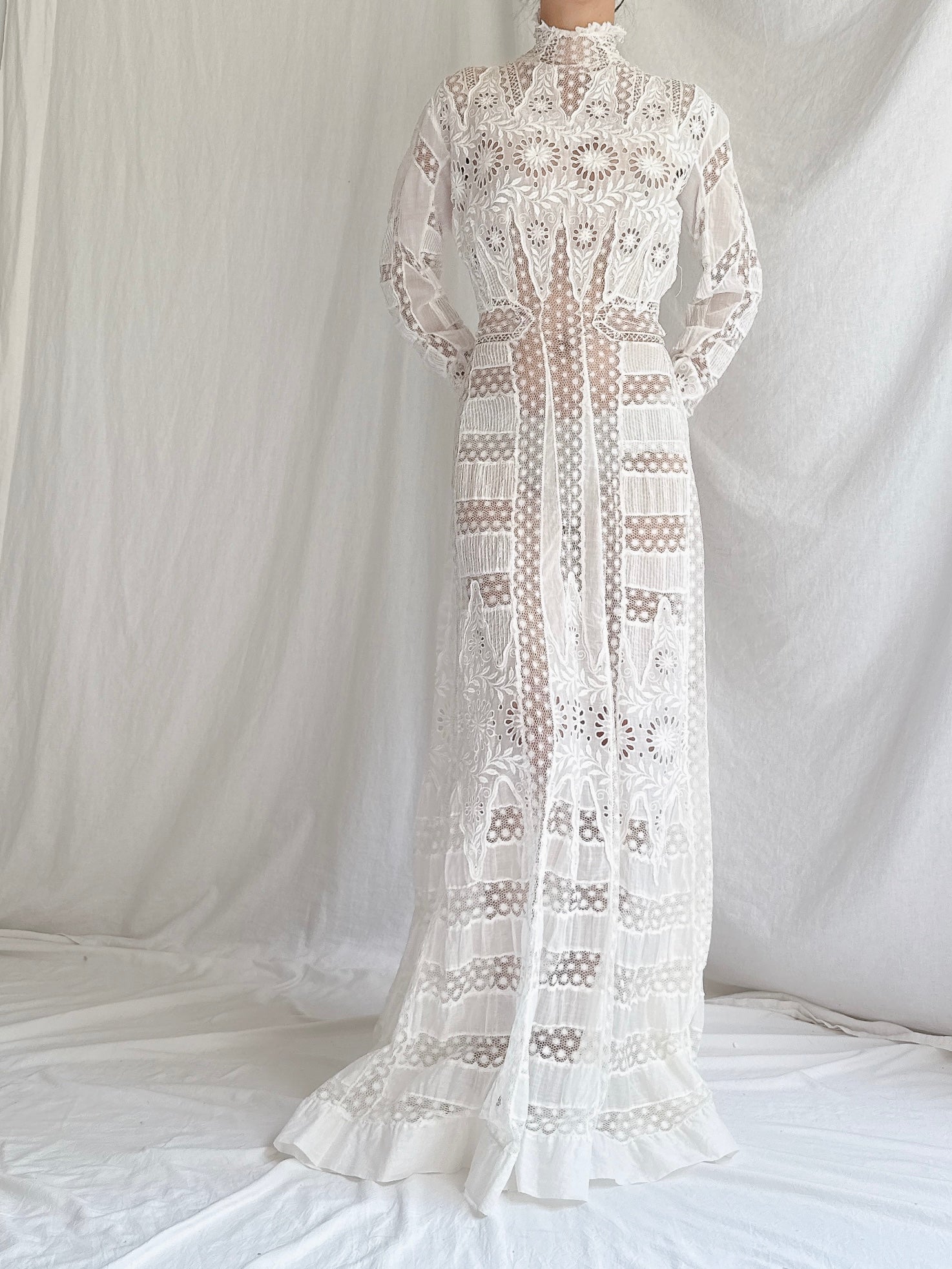 Victorian Cotton/Silk Gown - XS