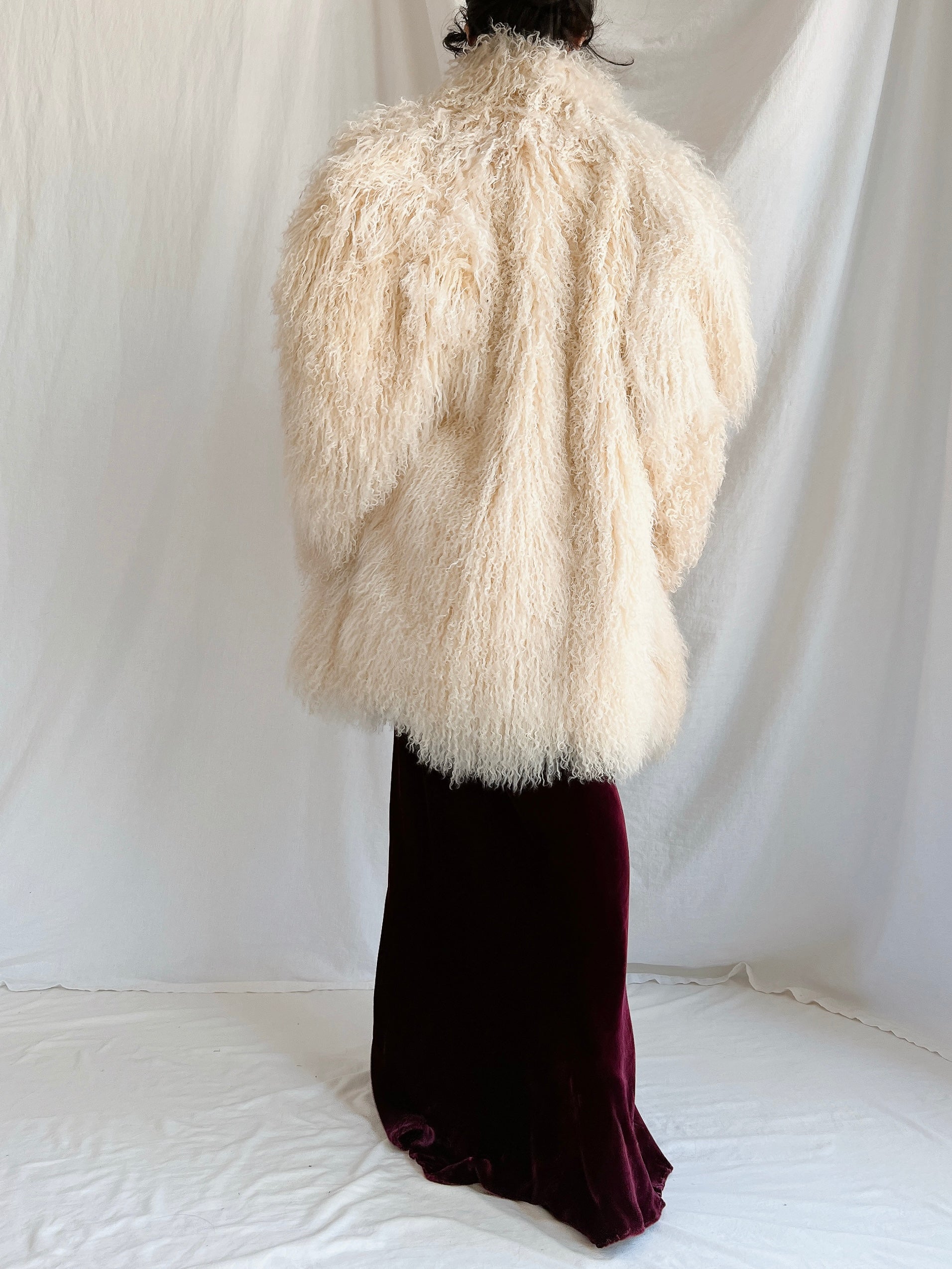 Vintage Sheared Mongolian Coat - L