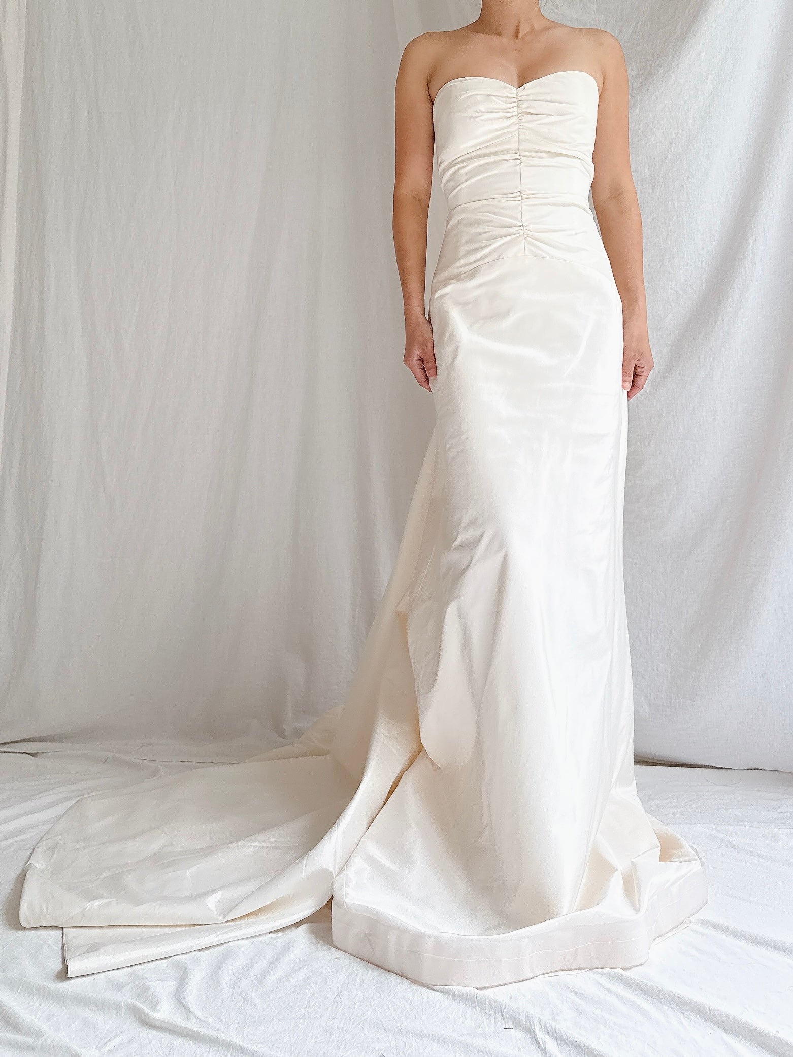 Vintage Silk Strapless Gown - S/4