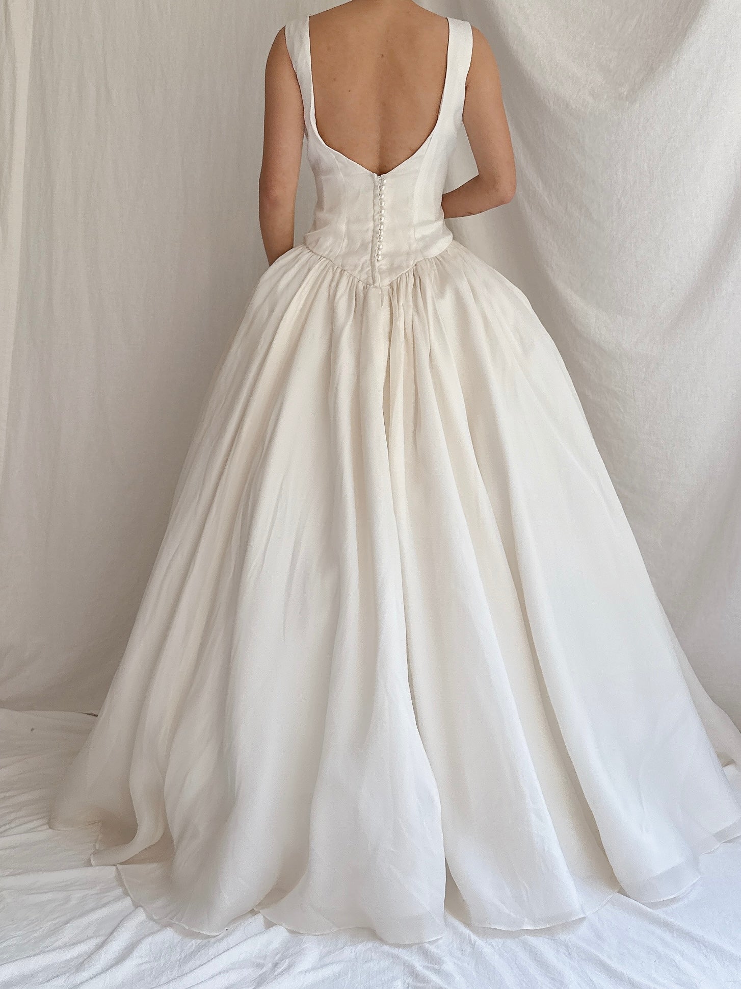 Vintage Silk Organza Gown - S