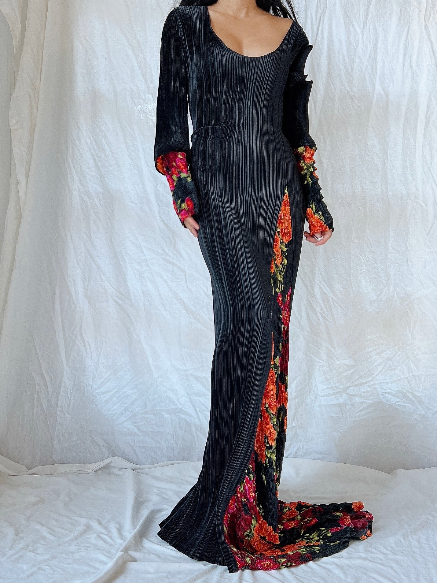 Vintage Mashiah Pleated Gown - M/L