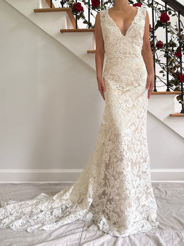 Vintage Jim Hjelm Corded Alecon Lace Gown - M/8