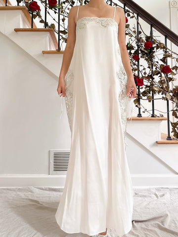 Vintage Vintage White Silk Slip - M