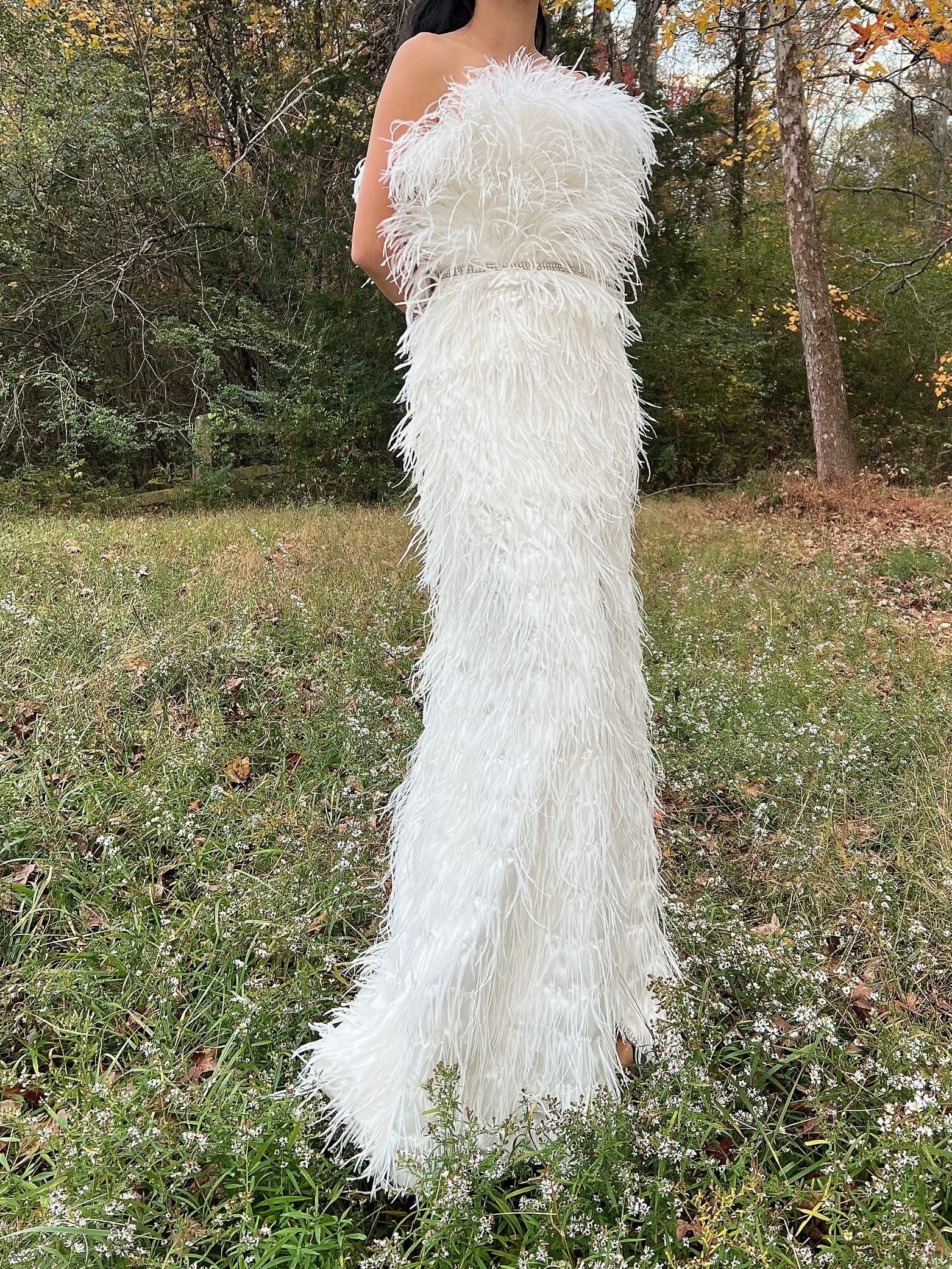 Ostrich Strapless Feather Dress - S/4/6