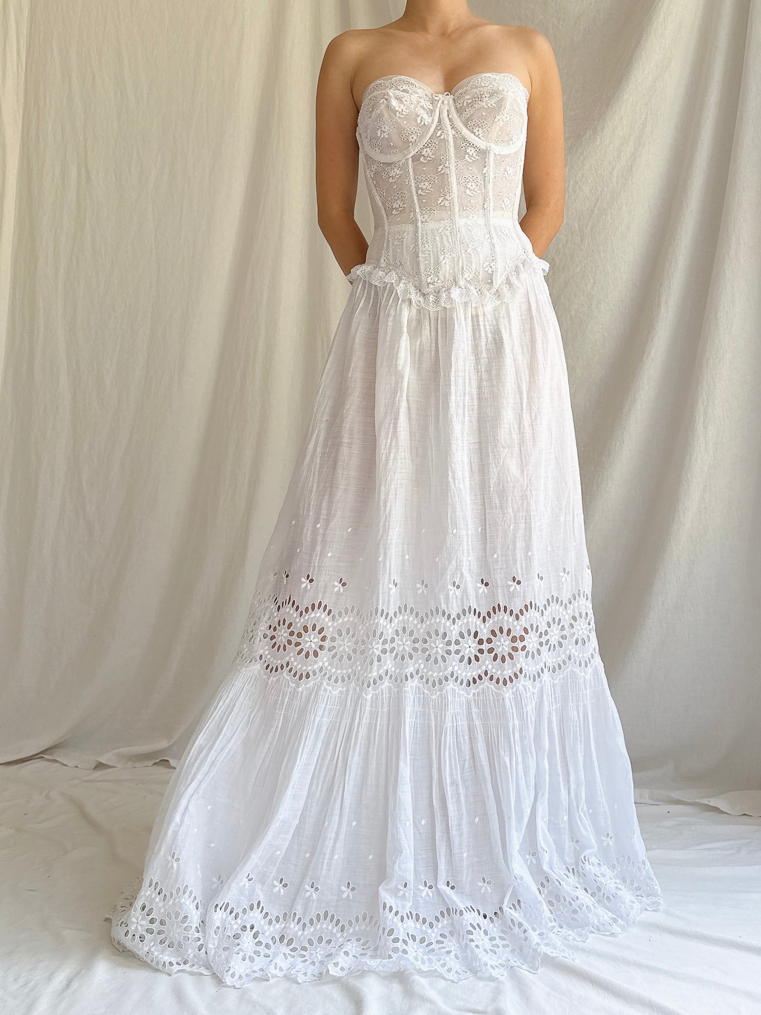 Vintage/Antique Bustier and Skirt Set - XS