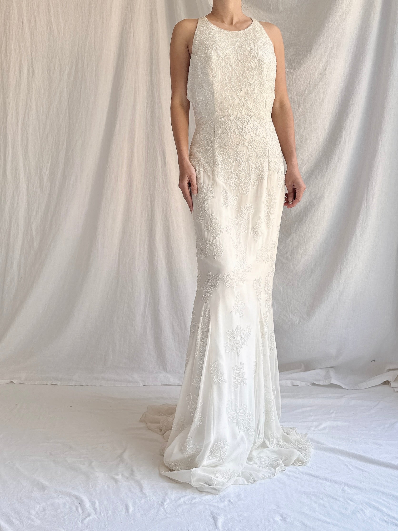 1990s Silk Beaded Gown - M