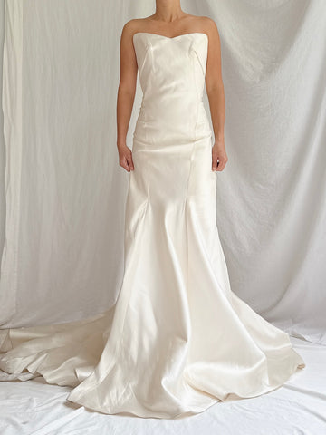 Vintage Anna Maier Silk Strapless Gown - S/4