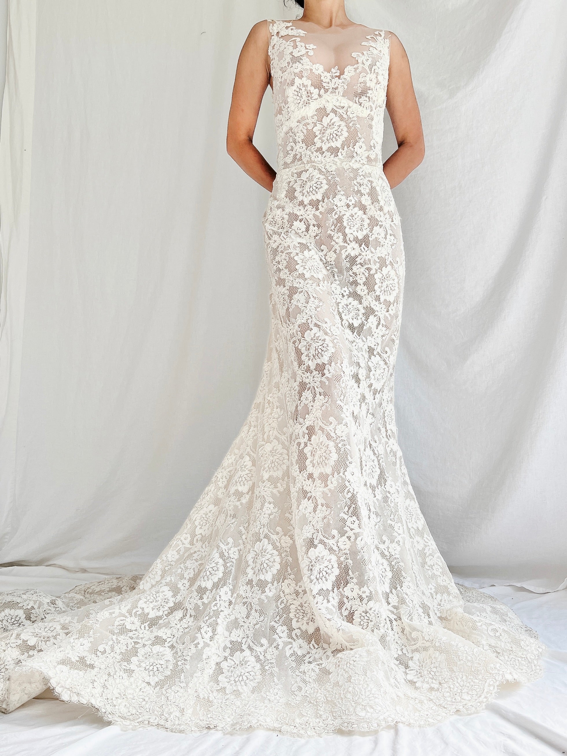 Liancarlo Couture Sheer Lace Gown - 6