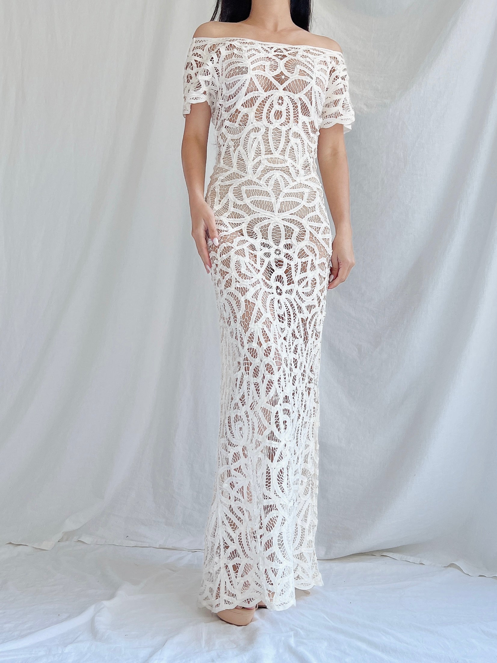 1990s Tape Lace Dress - M