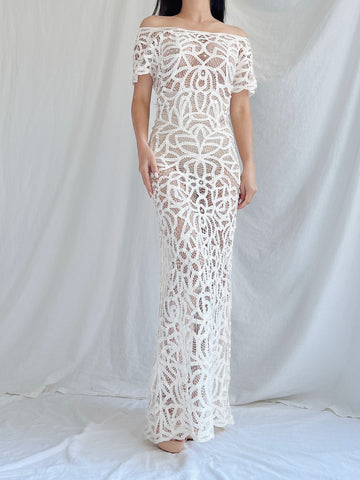 1990s Tape Lace Dress - M