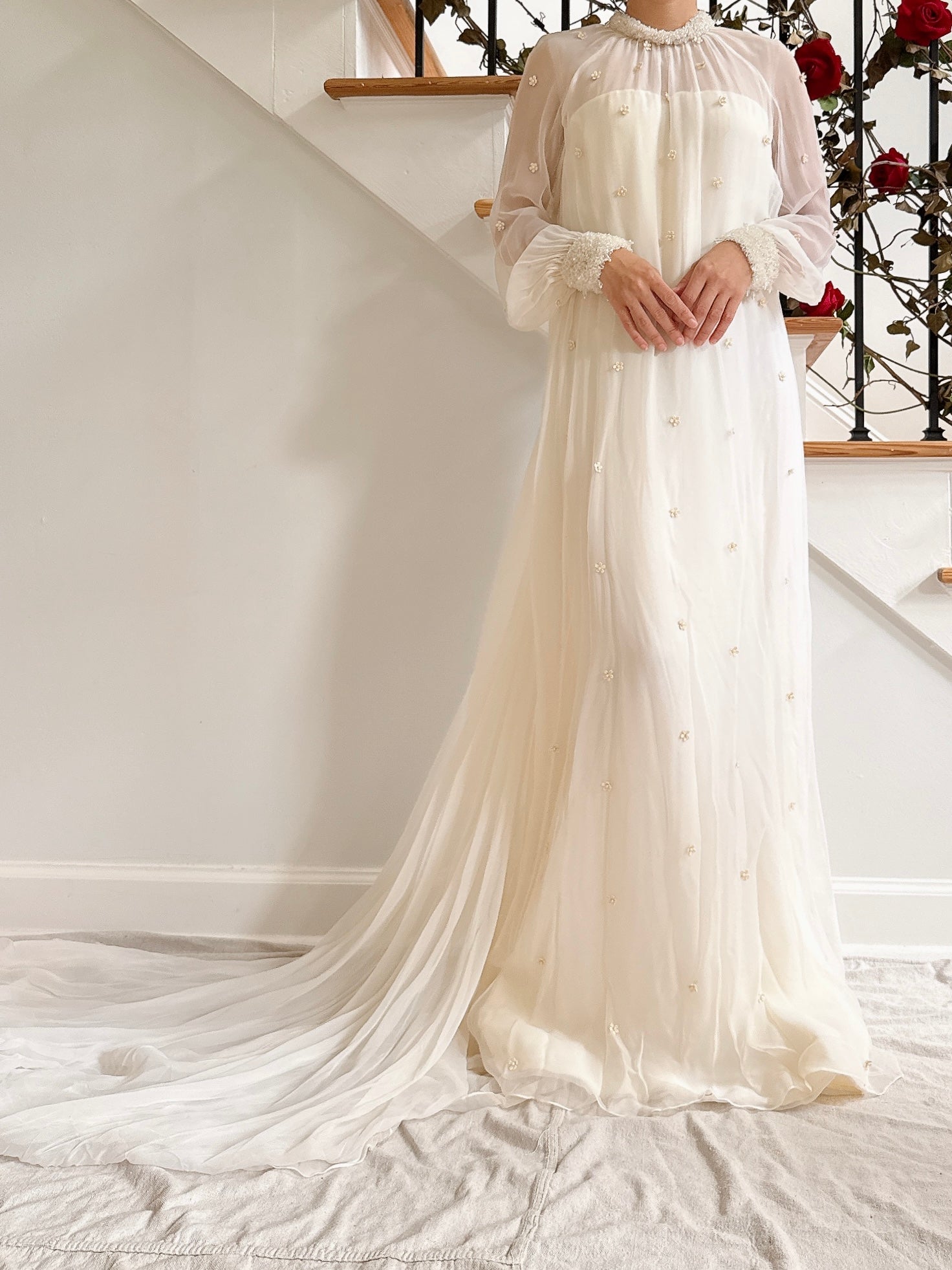 1960s Chiffon Gown - S