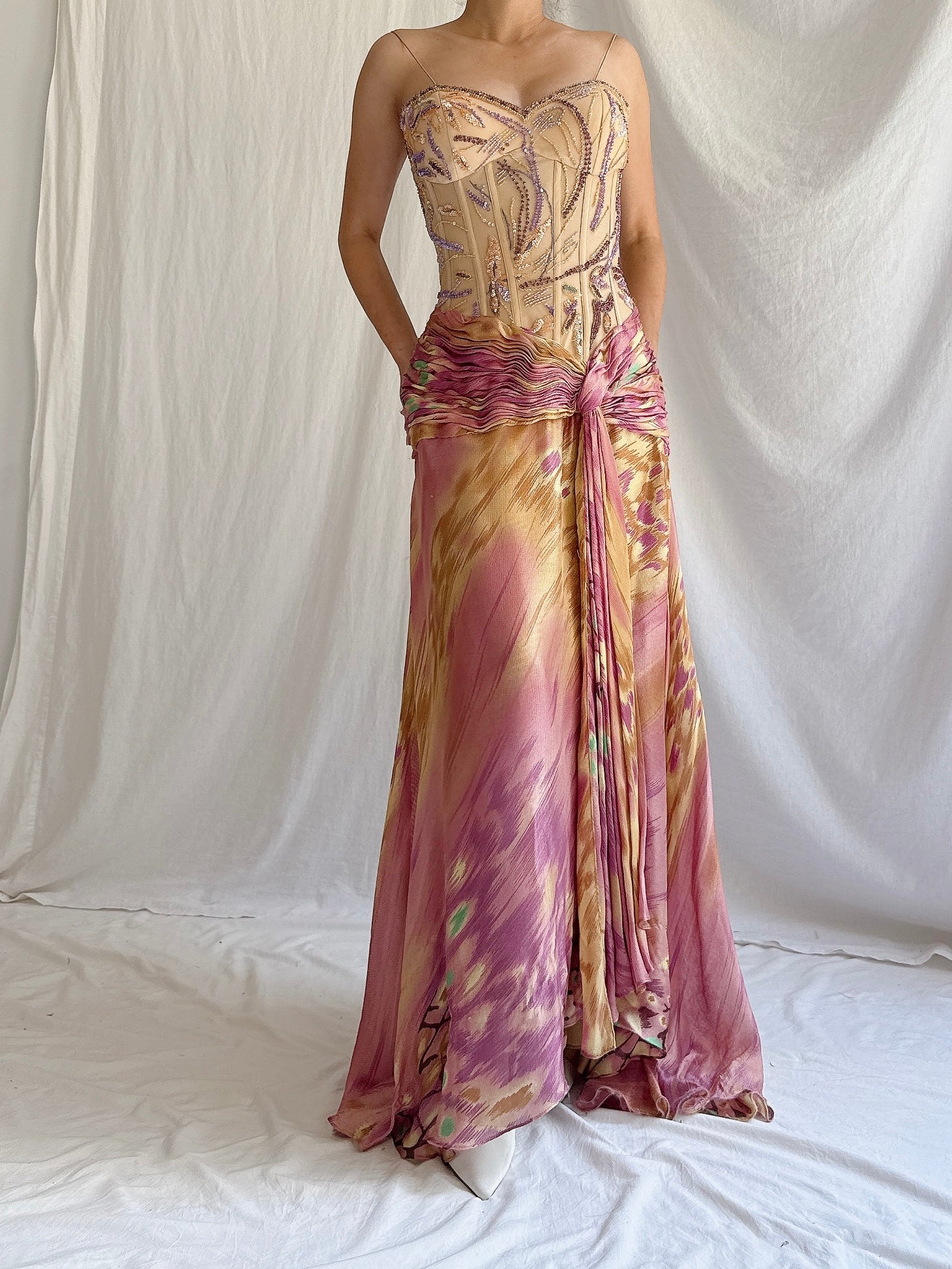 Vintage Abstract Bustier Dress - S/M 6