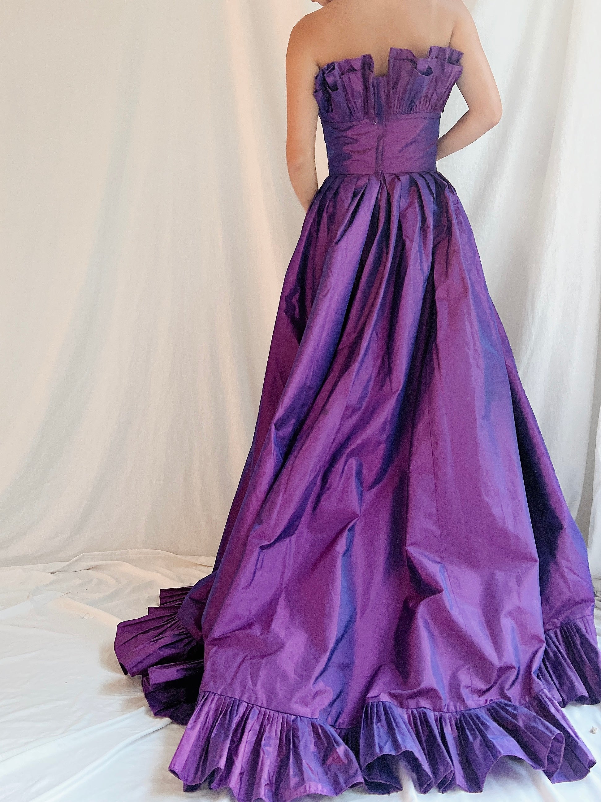 Vintage Victor Costa Purple Iridescent Gown - 4