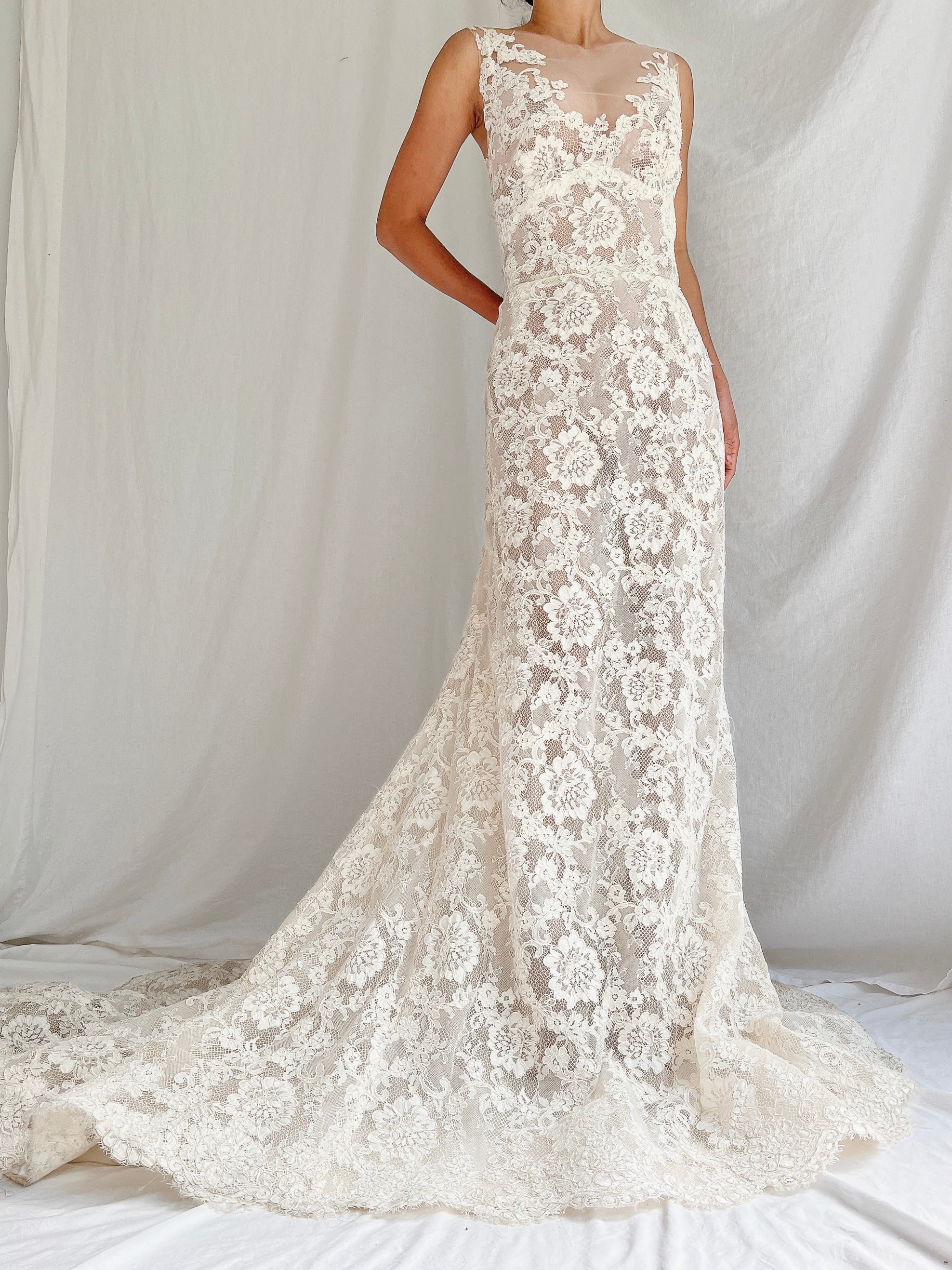 Liancarlo Couture Sheer Lace Gown - 6