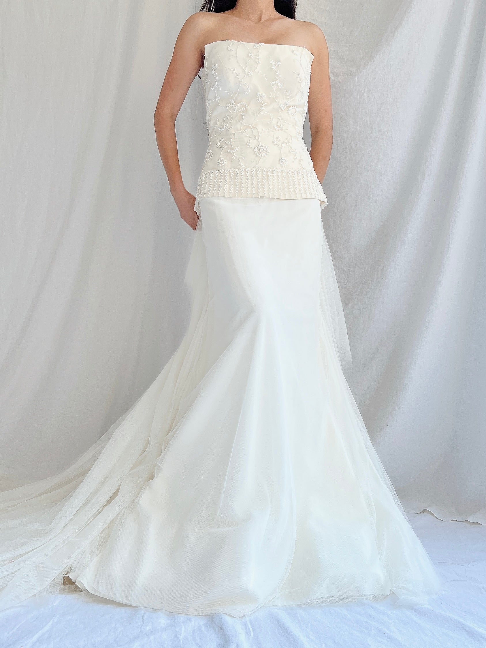 1990s Kleinfeld 2-Piece Silk Tulle Ensemble - M/8