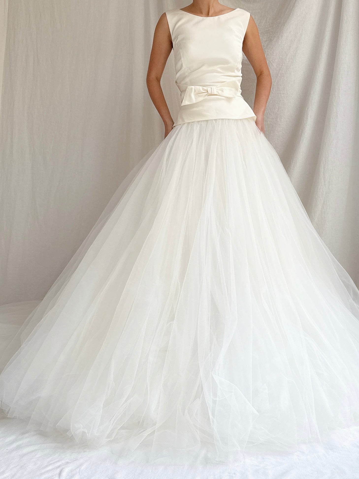 RESERVED Vintage Amsale Silk Tulle Gown - Size 8