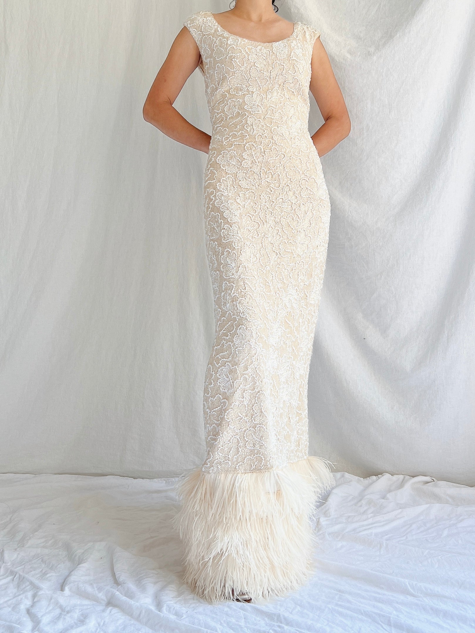 1960s Wool Sequins Gown - M
